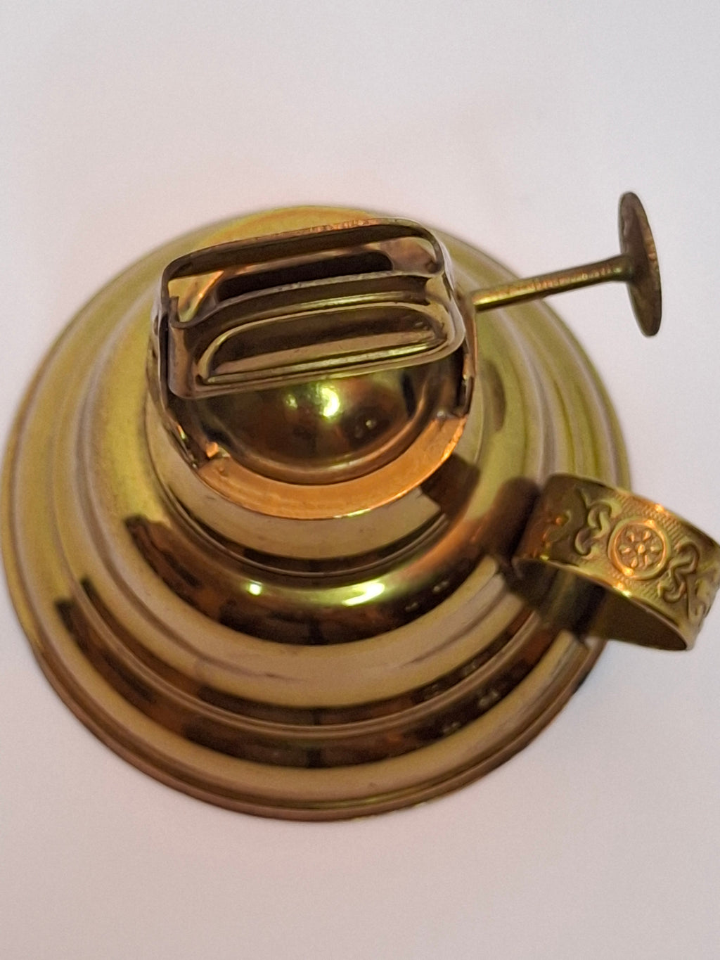 Brass Finger Oil Lamp - P&A Mfg Co Waterbury Conn, Blackman's Patent May 8 1855