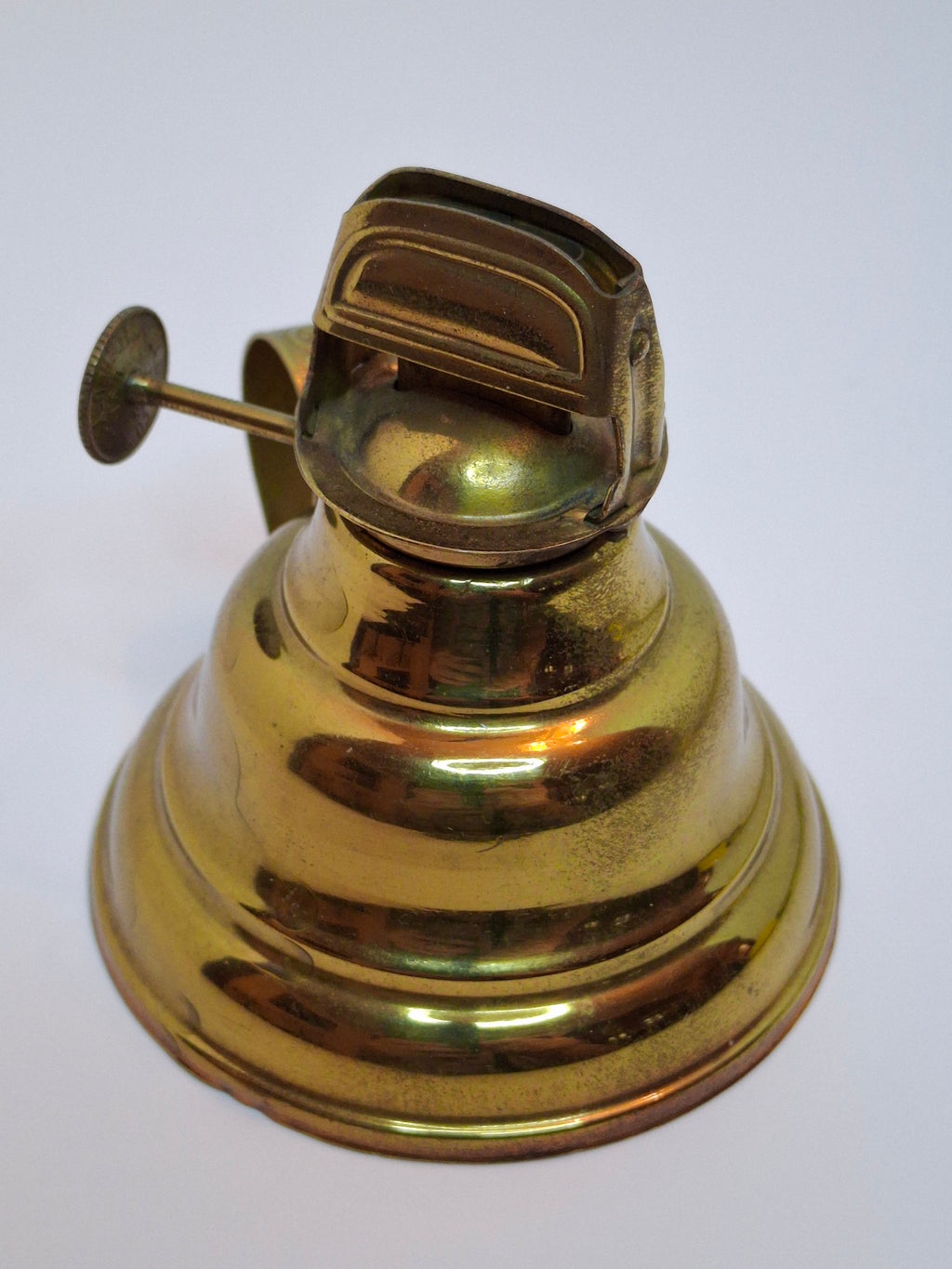 Brass Finger Oil Lamp - P&A Mfg Co Waterbury Conn, Blackman's Patent May 8 1855