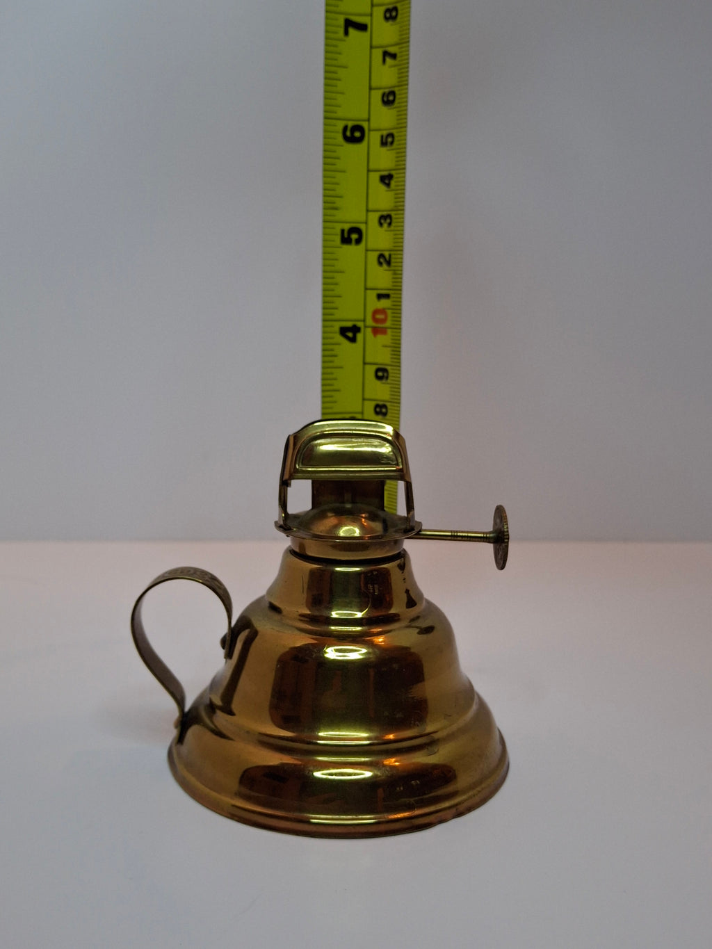 Brass Finger Oil Lamp - P&A Mfg Co Waterbury Conn, Blackman's Patent May 8 1855