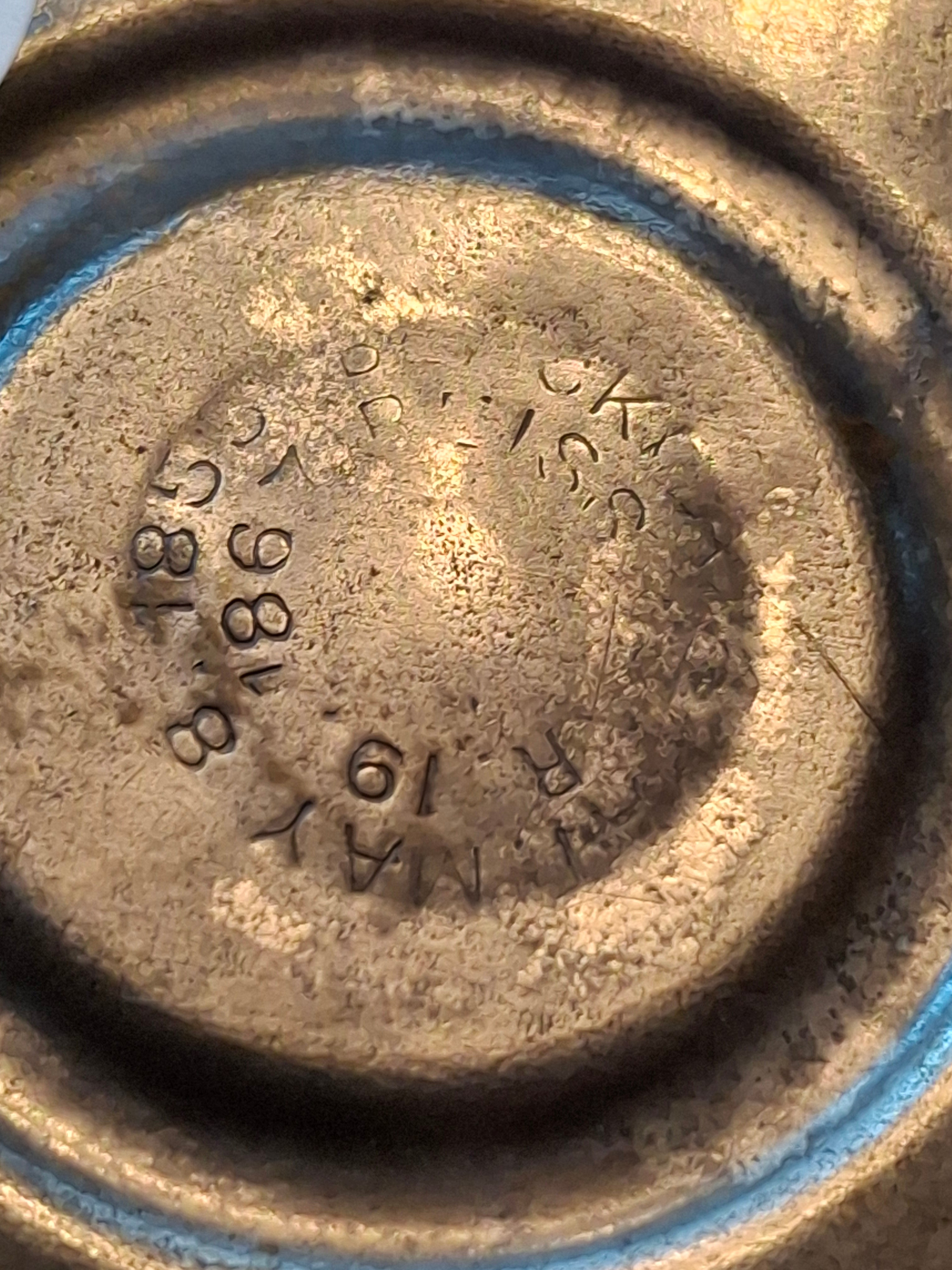 Brass Finger Oil Lamp - P&A Mfg Co Waterbury Conn, Blackman's Patent May 8 1855