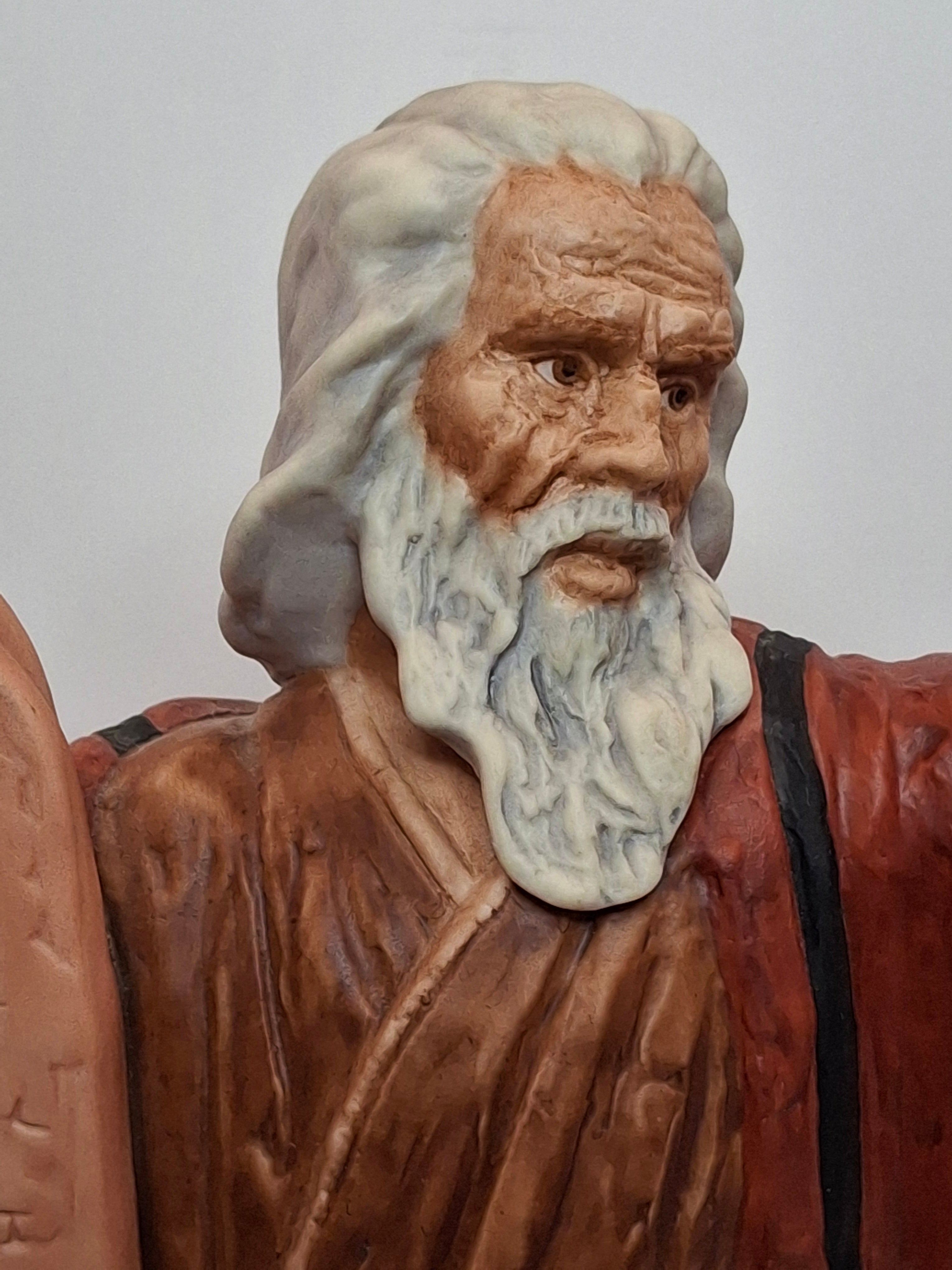 Vintage Laszlo Ispanky "Moses with the Ten Commandments" Limited Edition Porcelain Figurine #345/500 by Goebel, 1977 - Signed with Certificate