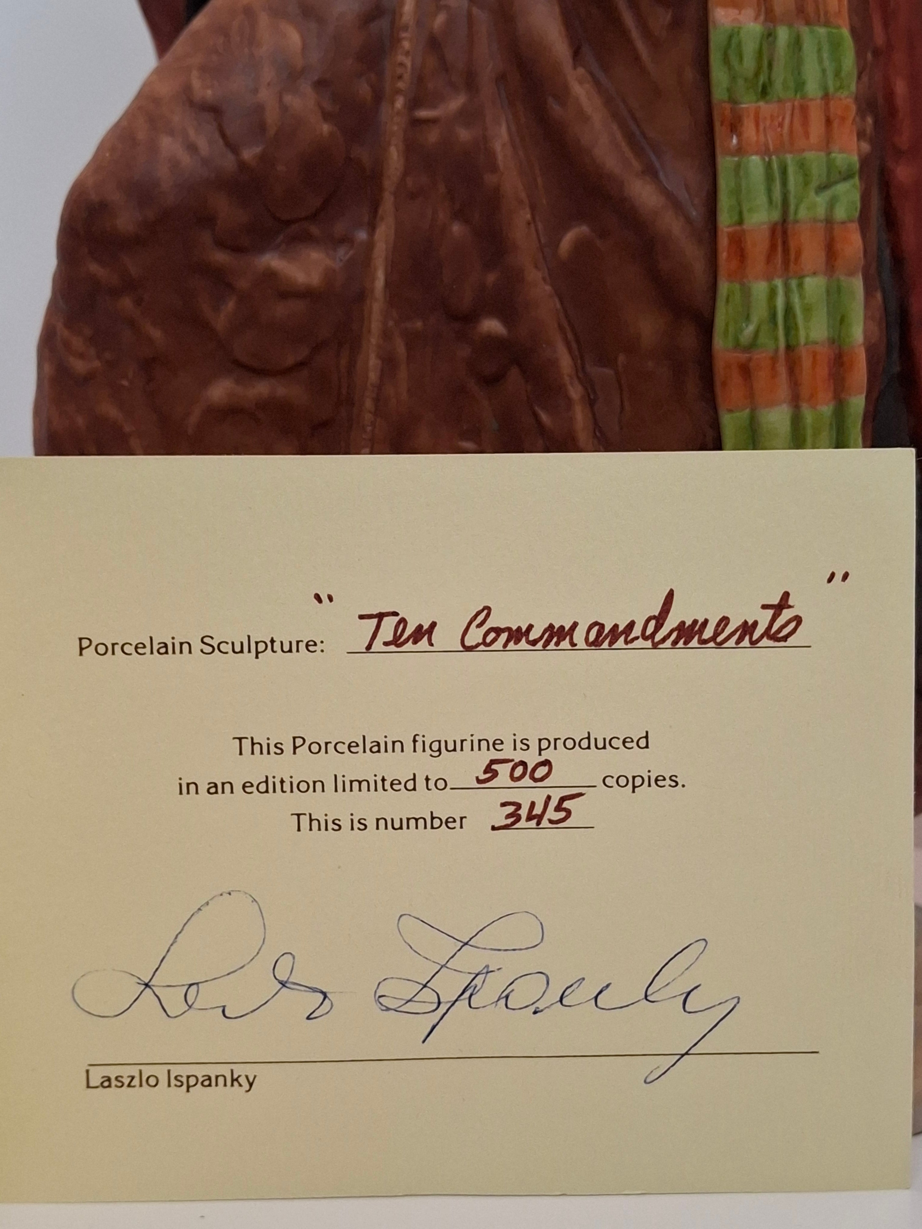 Vintage Laszlo Ispanky "Moses with the Ten Commandments" Limited Edition Porcelain Figurine #345/500 by Goebel, 1977 - Signed with Certificate