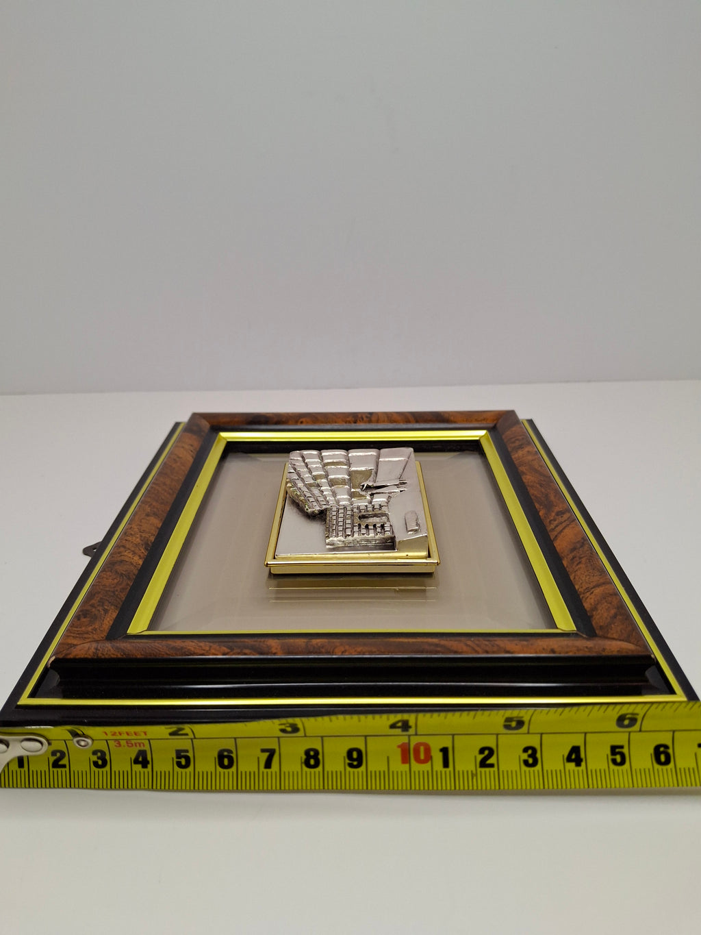 Vintage Israeli Artist SAAD Sterling Silver 925 Bas-Relief Plaque of the Western Wall (Kotel) in Jerusalem - Framed Judaica with Hebrew Artist Initials Authentication Certificate