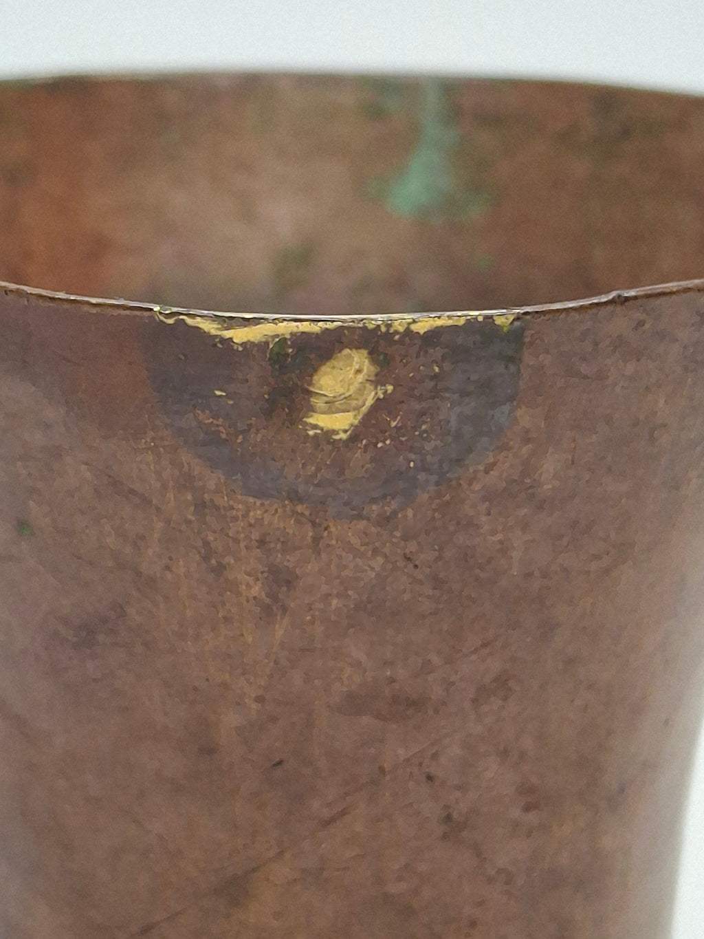 Antique Hand-Hammered Copper Kiddush Cup - Antique Judaica Ritual Wine Becher with Natural Patina, Possible Eastern European Origin, 3.5" Tall