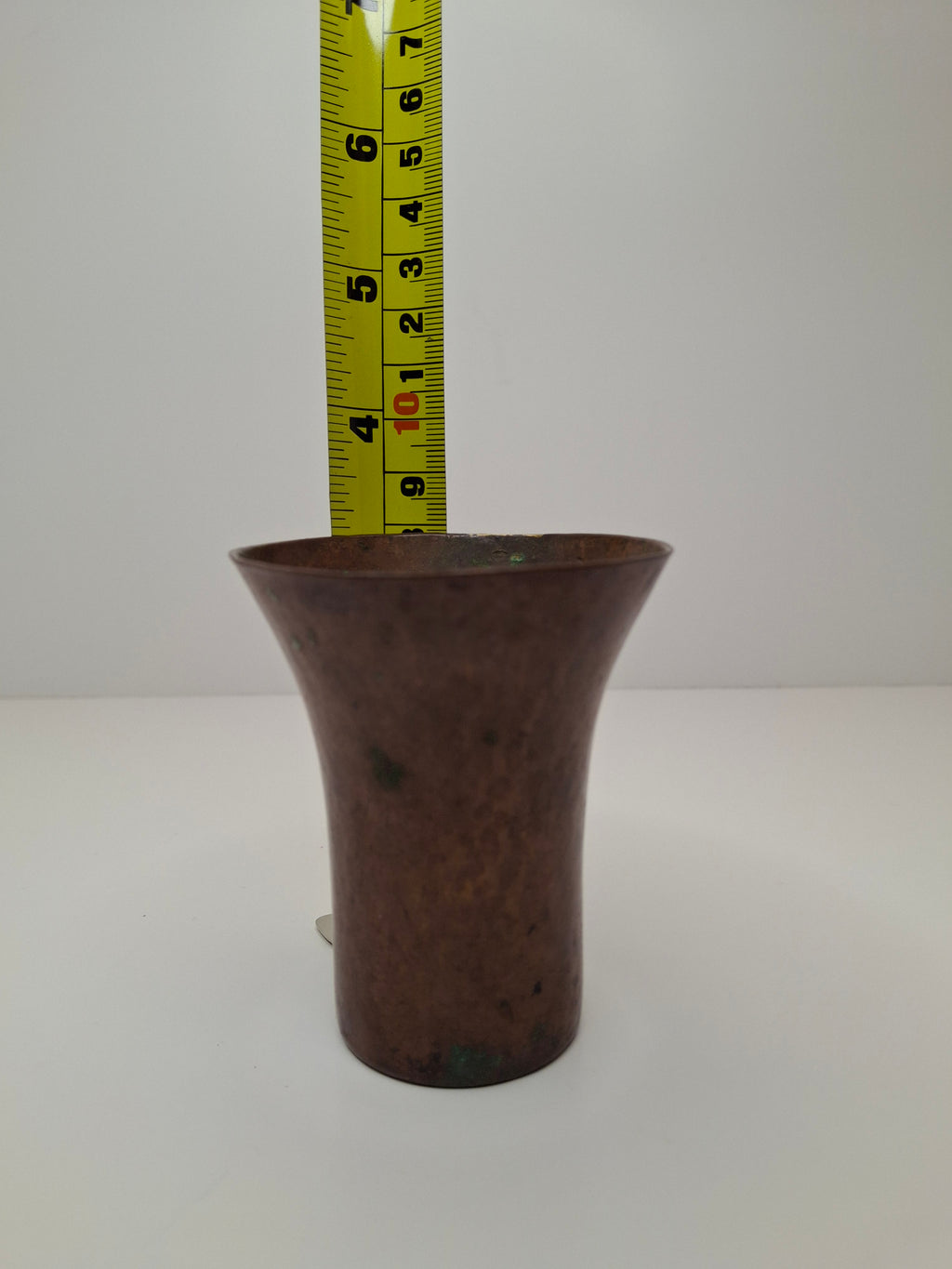 Antique Hand-Hammered Copper Kiddush Cup - Antique Judaica Ritual Wine Becher with Natural Patina, Possible Eastern European Origin, 3.5" Tall