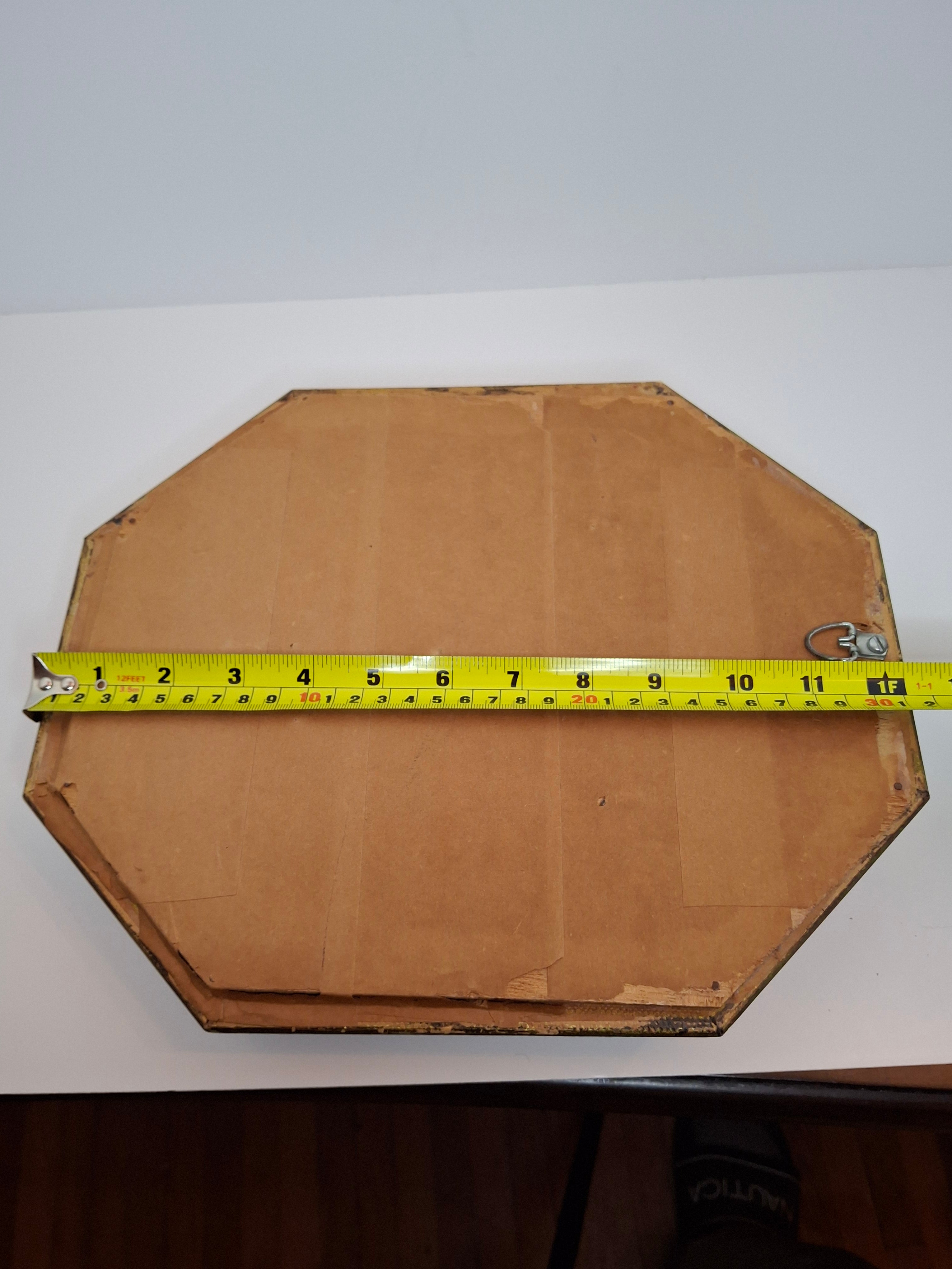 Vintage Israeli Judaica Shadow Box with Enamel 12 Tribes of Israel Menorah on Gold Velvet Background - 12" x 10"