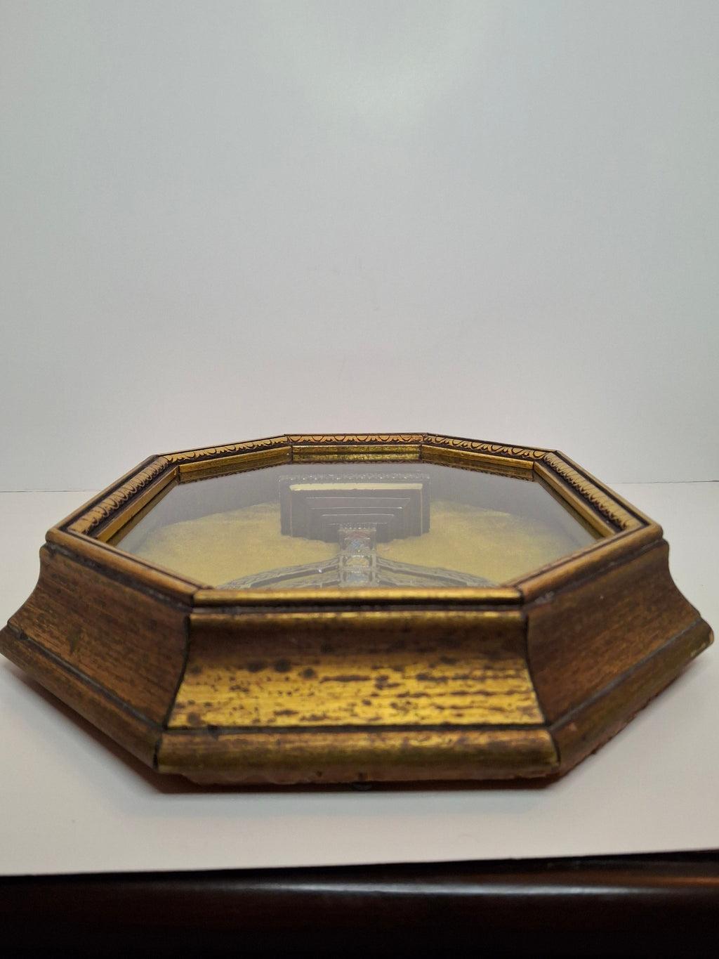 Vintage Israeli Judaica Shadow Box Menorah 12 Tribes of Israel Enamel Mid-Century 12x10