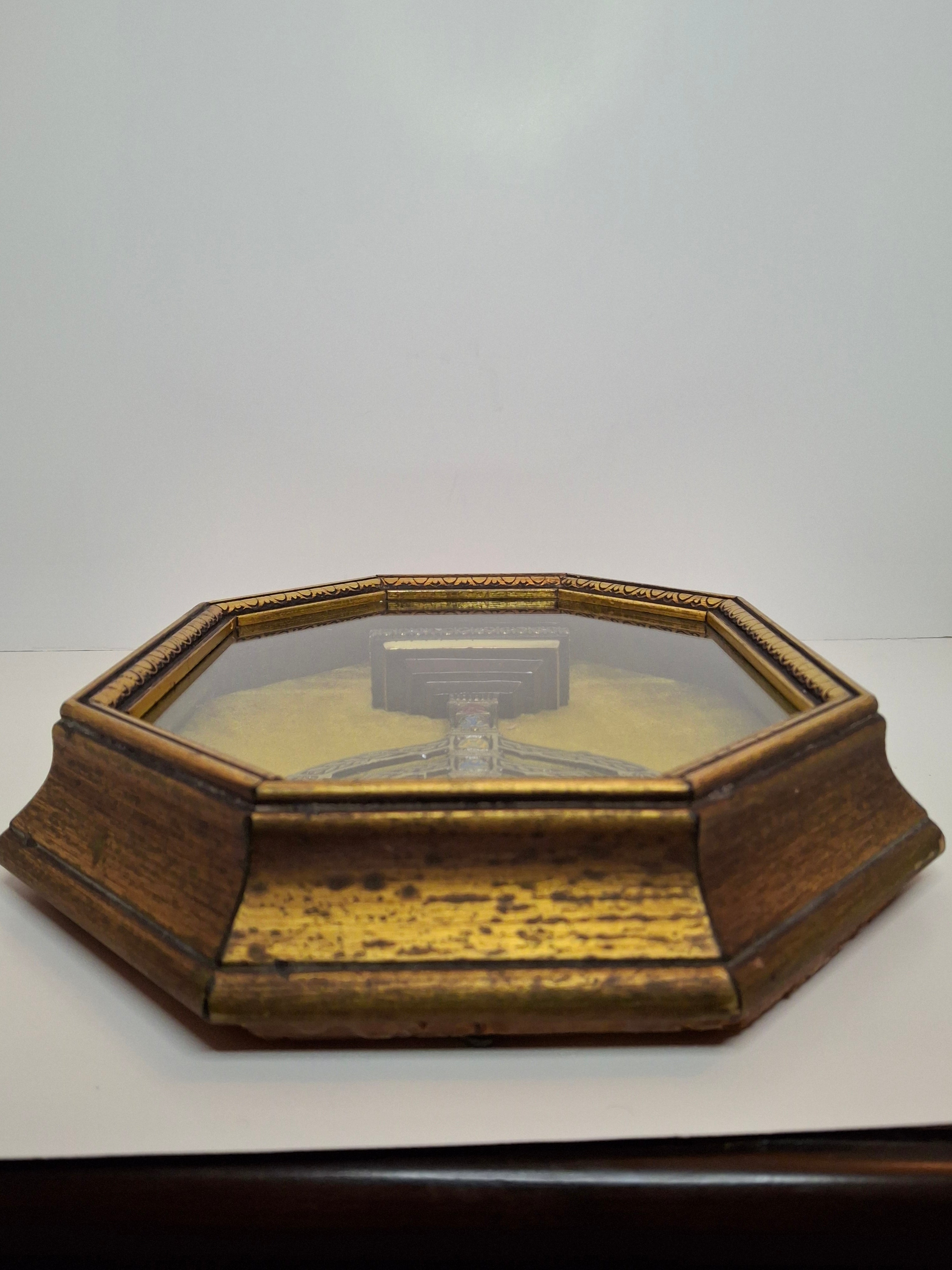 Vintage Israeli Judaica Shadow Box Menorah 12 Tribes of Israel Enamel Mid-Century 12x10