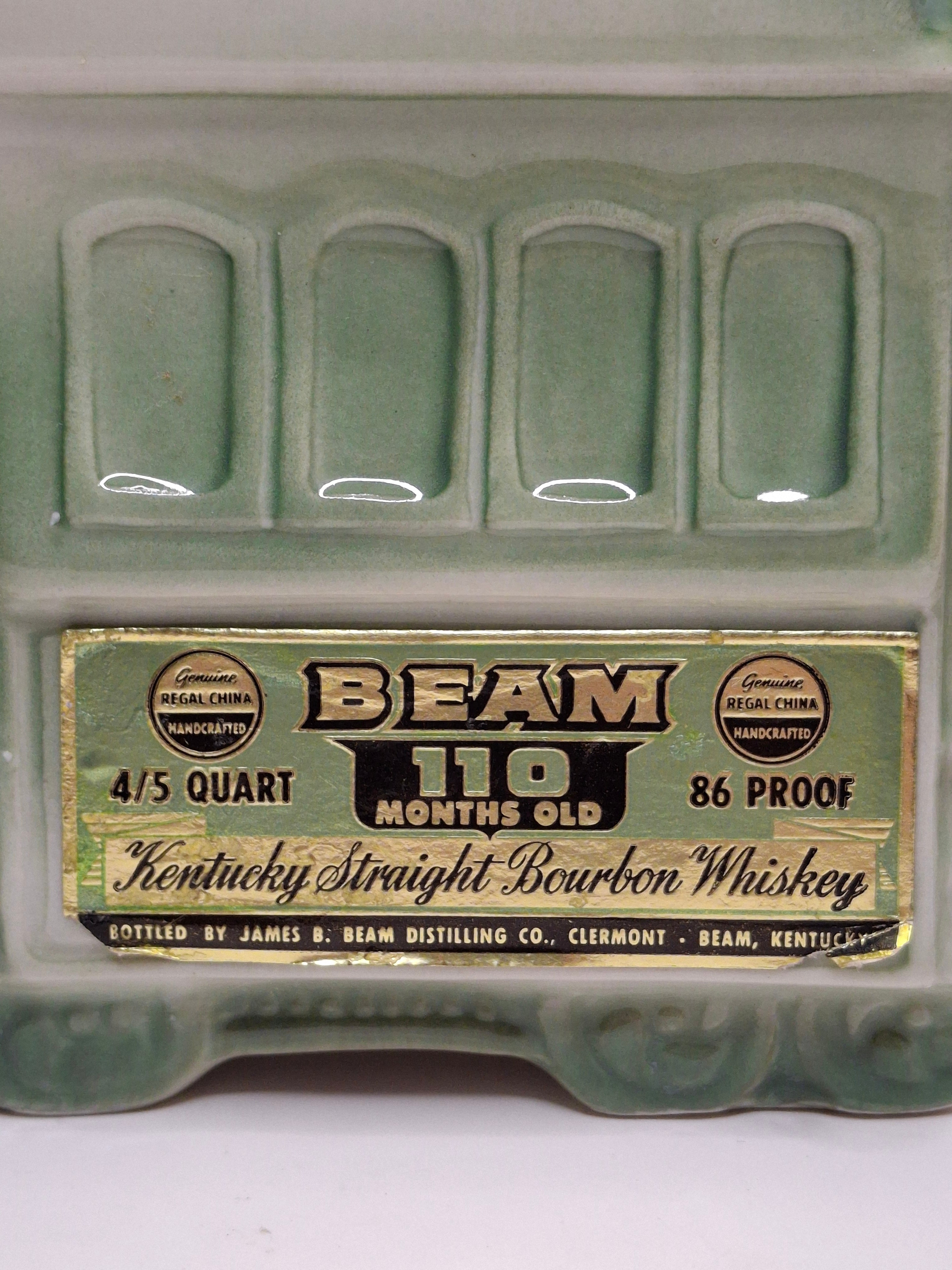 Vintage 1968 Jim Beam San Francisco Cable Car Trolley Decanter - Regal China Collectible Bourbon Whiskey Bottle, Empty with Original Tax Stamp