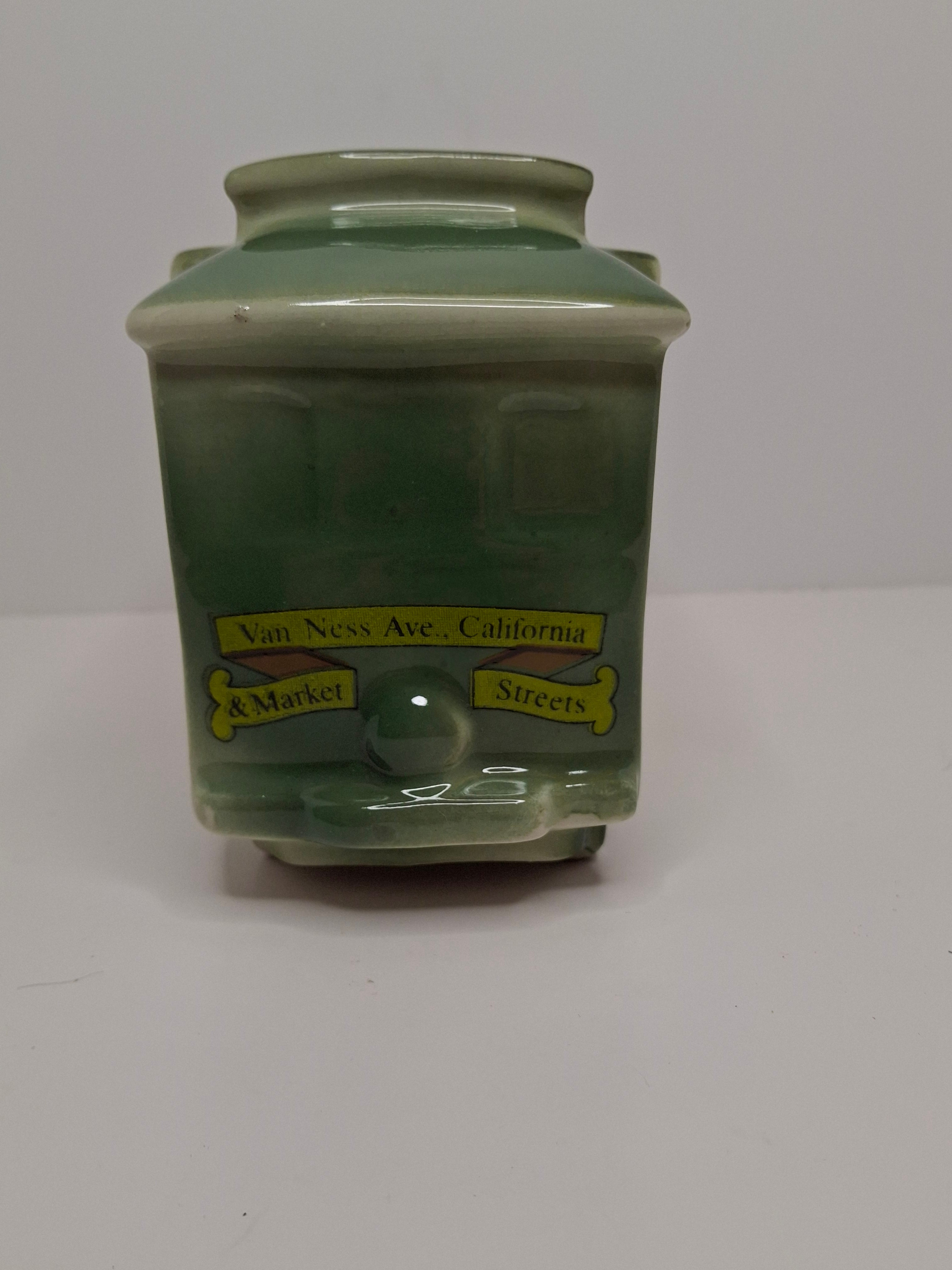 Vintage 1968 Jim Beam San Francisco Cable Car Trolley Decanter - Regal China Collectible Bourbon Whiskey Bottle, Empty with Original Tax Stamp
