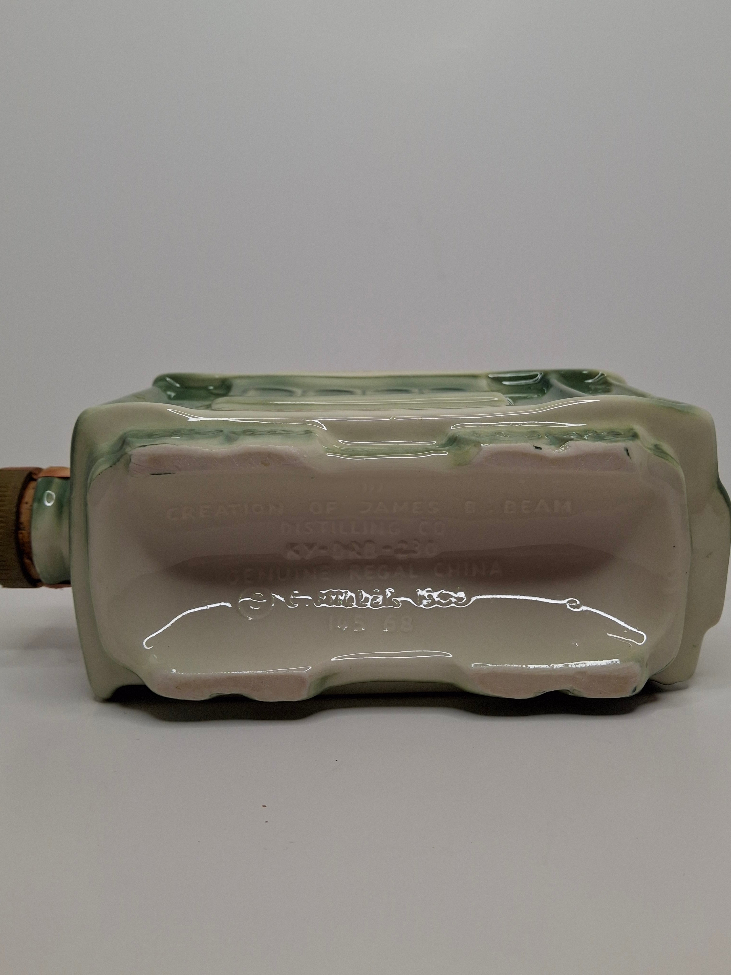 Vintage 1968 Jim Beam San Francisco Cable Car Trolley Decanter - Regal China Collectible Bourbon Whiskey Bottle, Empty with Original Tax Stamp