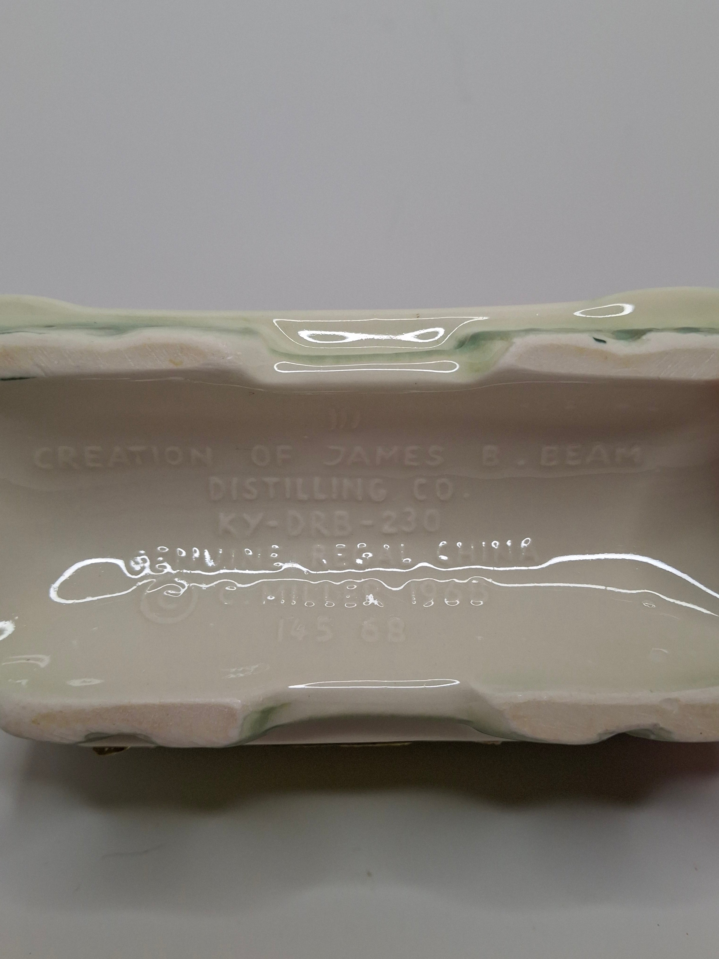 Vintage 1968 Jim Beam San Francisco Cable Car Trolley Decanter - Regal China Collectible Bourbon Whiskey Bottle, Empty with Original Tax Stamp