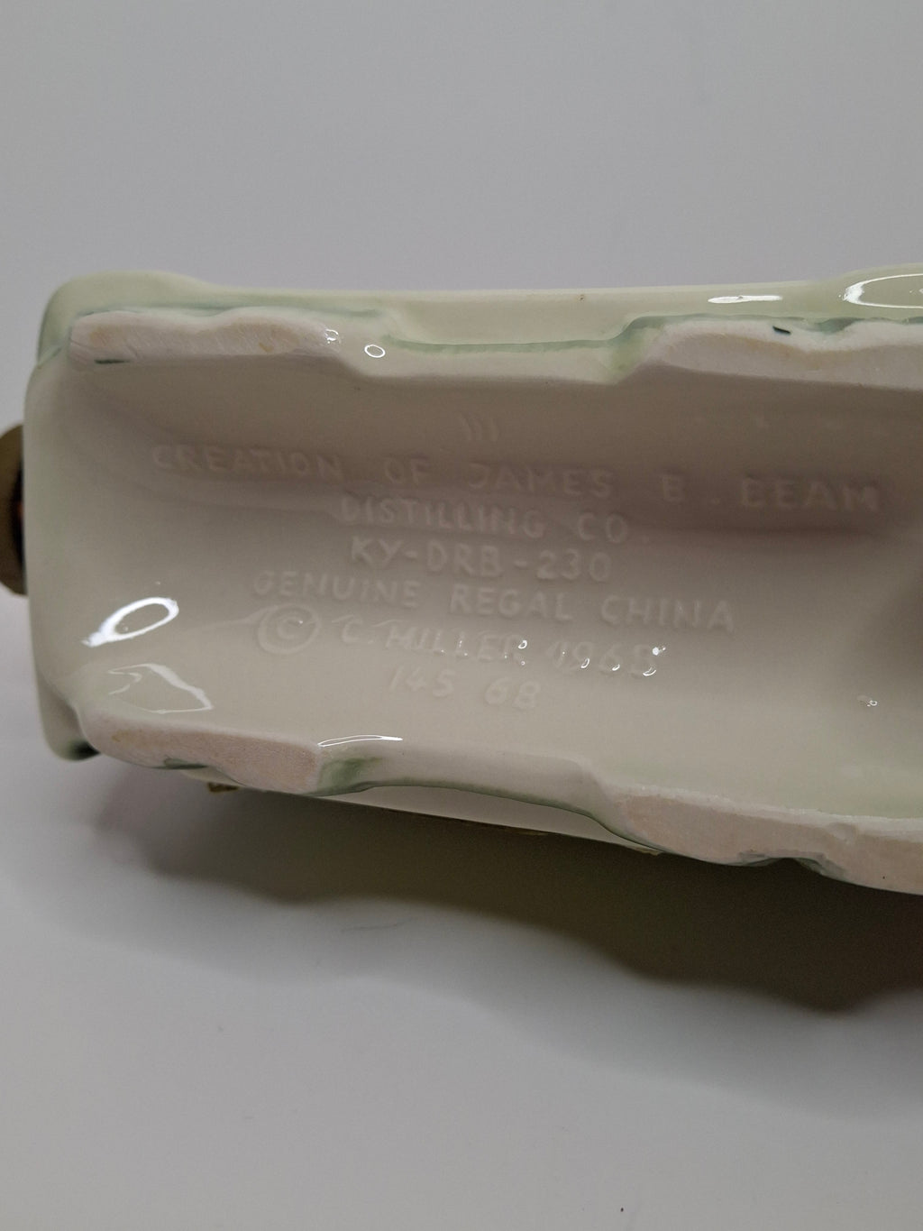 Vintage 1968 Jim Beam San Francisco Cable Car Trolley Decanter - Regal China Collectible Bourbon Whiskey Bottle, Empty with Original Tax Stamp