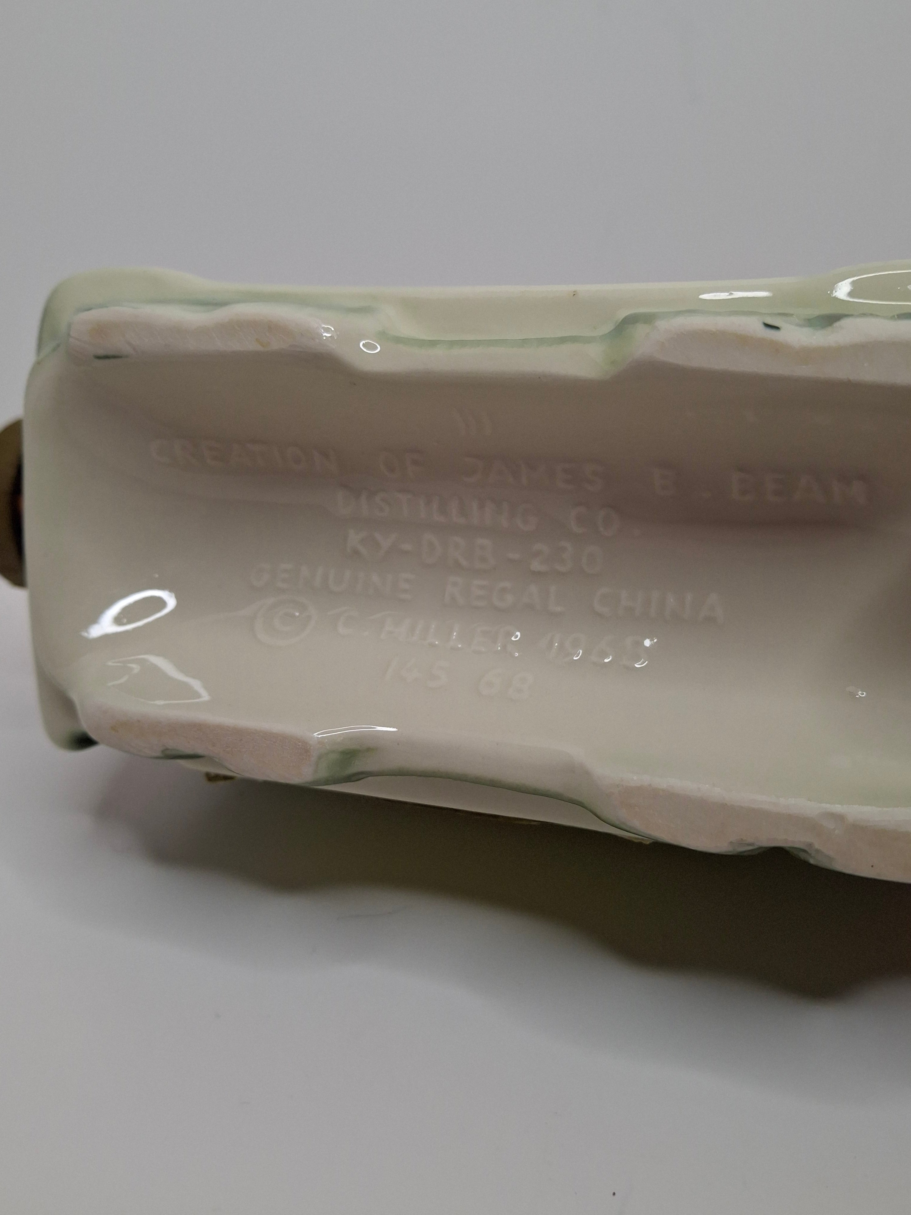 Vintage 1968 Jim Beam San Francisco Cable Car Trolley Decanter - Regal China Collectible Bourbon Whiskey Bottle, Empty with Original Tax Stamp
