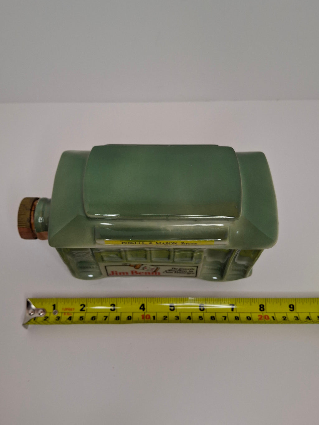 Vintage 1968 Jim Beam San Francisco Cable Car Trolley Decanter - Regal China Collectible Bourbon Whiskey Bottle, Empty with Original Tax Stamp