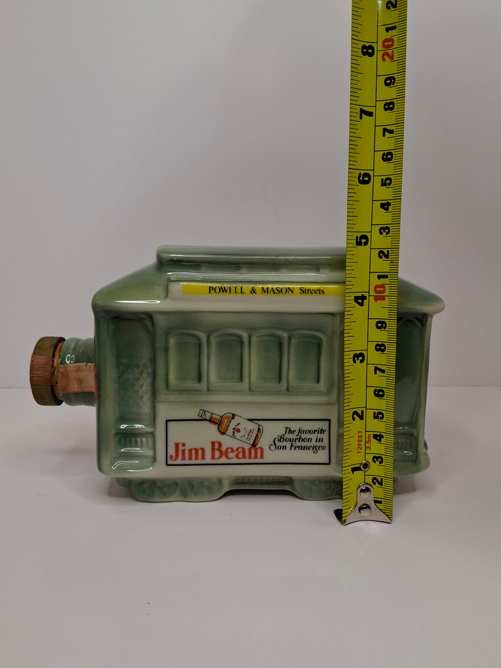Vintage 1968 Jim Beam San Francisco Cable Car Trolley Decanter - Regal China Collectible Bourbon Whiskey Bottle, Empty with Original Tax Stamp