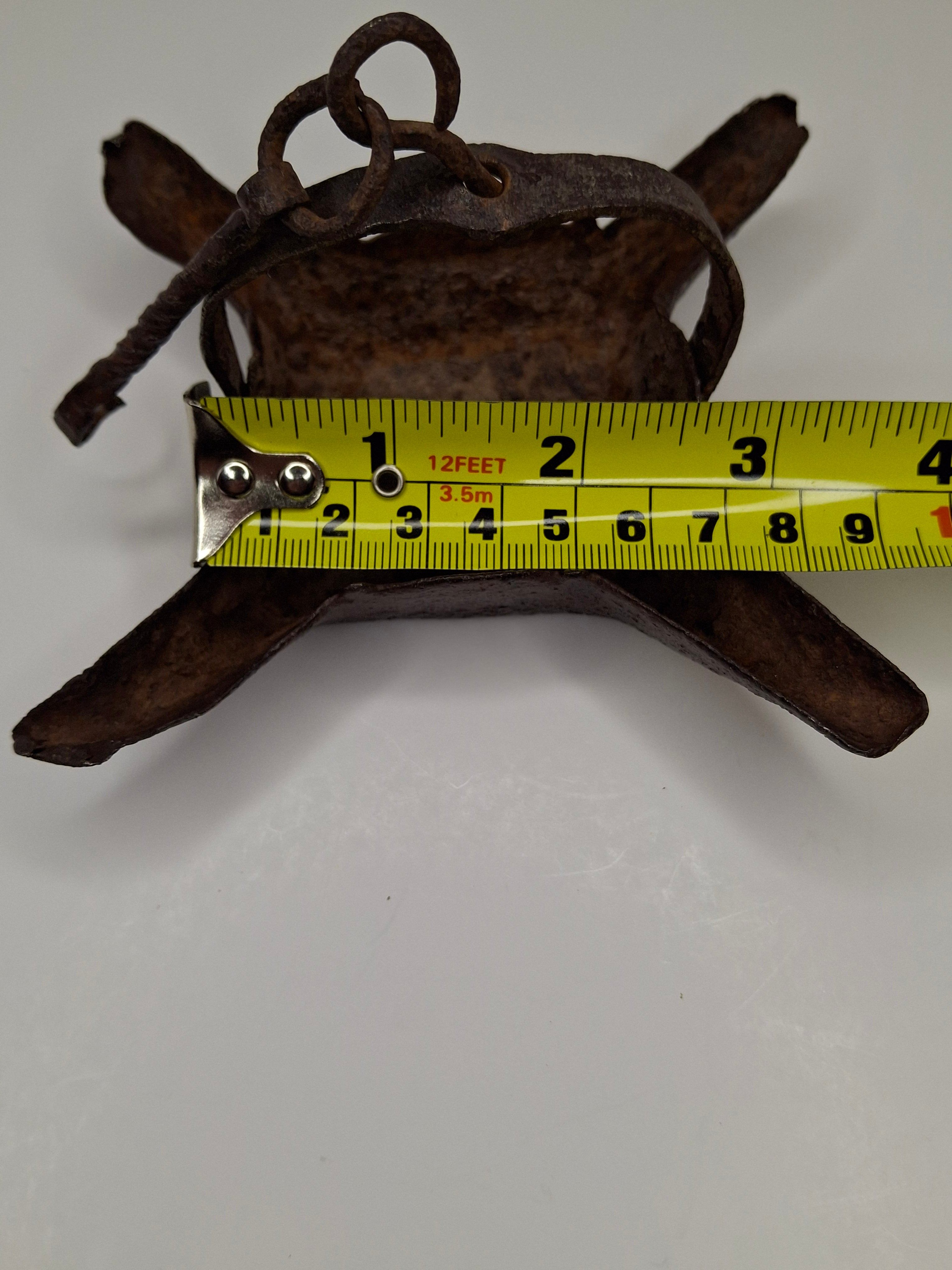 Antique 18th C Wrought Iron Four-Wick Hanging Fat Lamp - Primitive Lighting