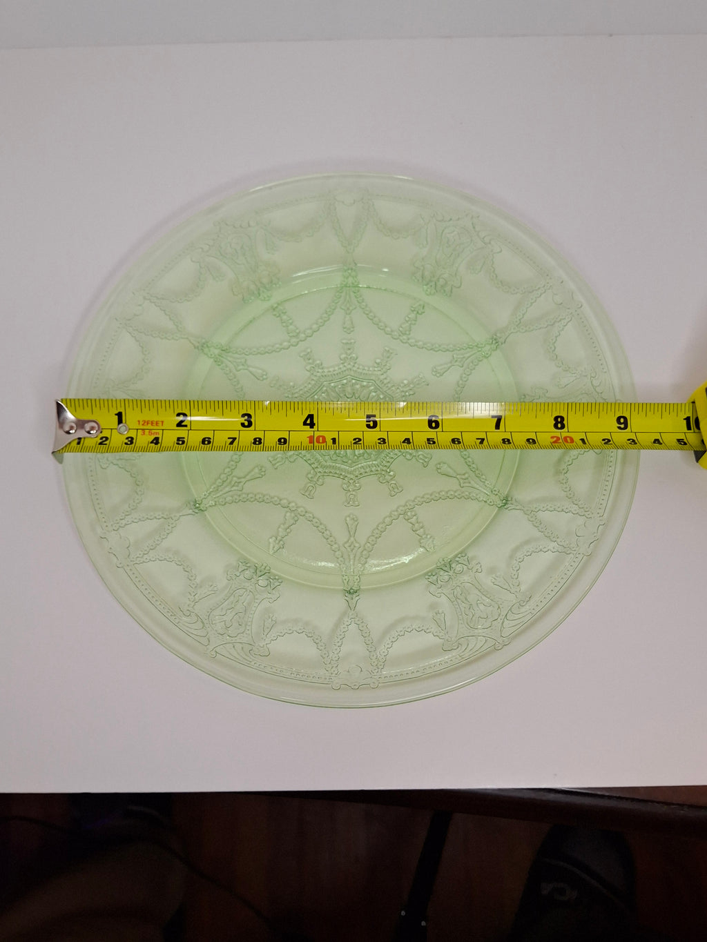Anchor Hocking Cameo Ballerina Green Uranium Depression Glass Plates Set