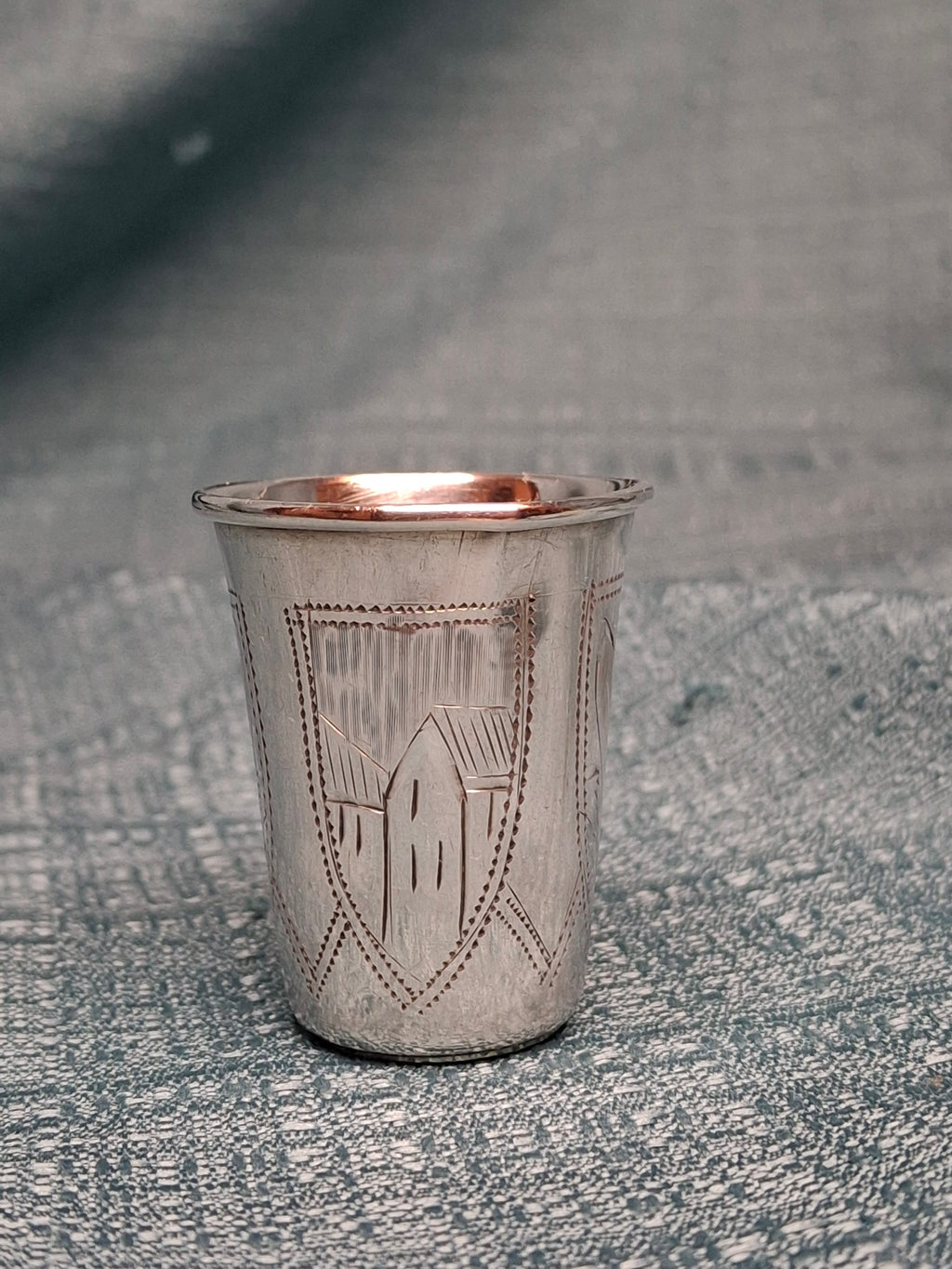 Lot of 3 Russian 84 Zolotnik Silver Kiddush Cups Israel Eseevich Zakhoder