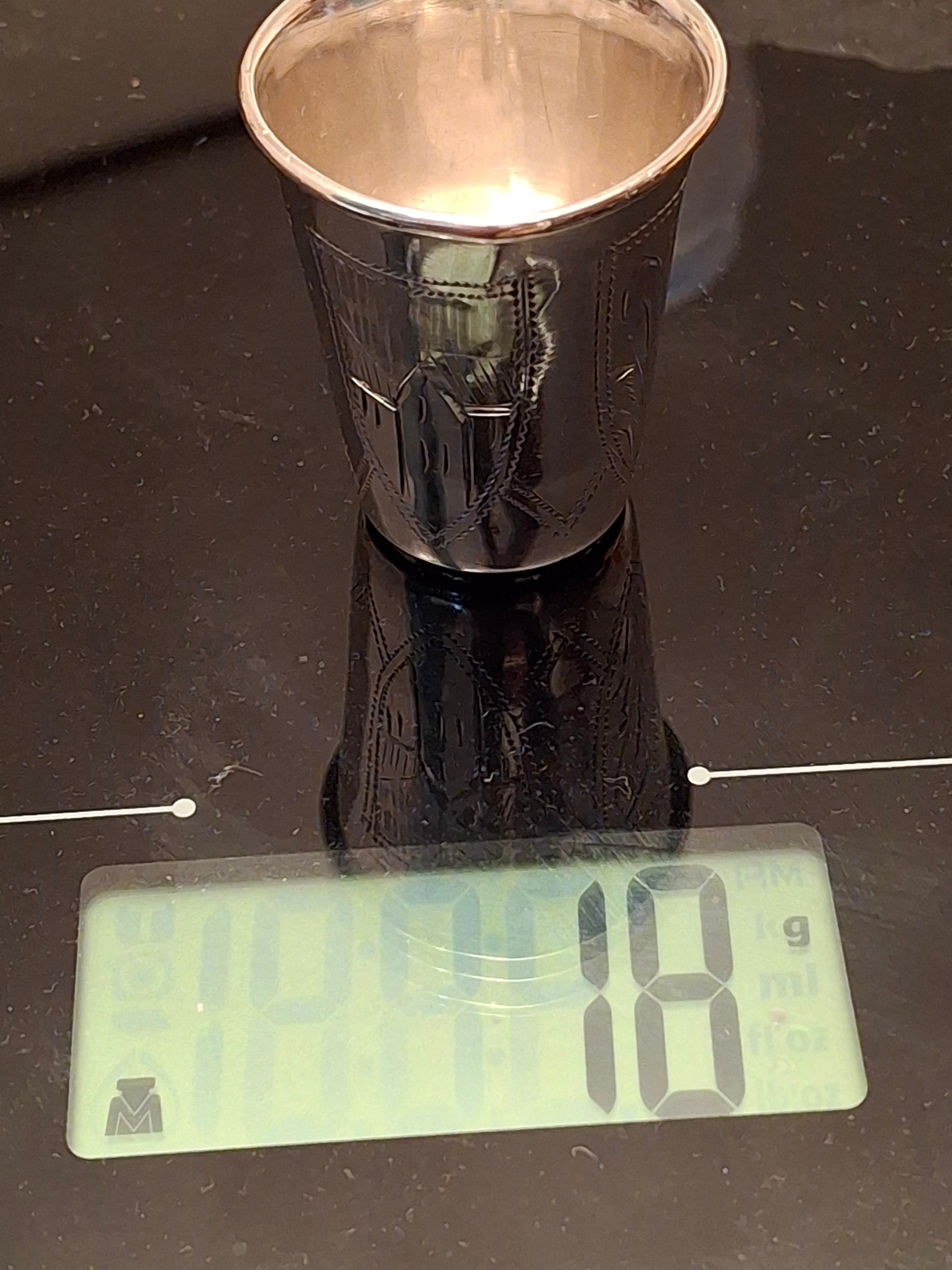 Lot of 3 Russian 84 Zolotnik Silver Kiddush Cups Israel Eseevich Zakhoder