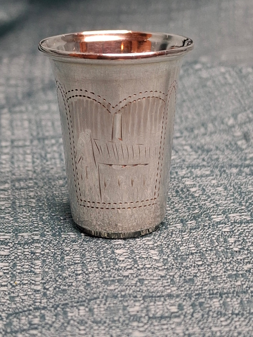 Lot of 3 Russian 84 Zolotnik Silver Kiddush Cups Israel Eseevich Zakhoder