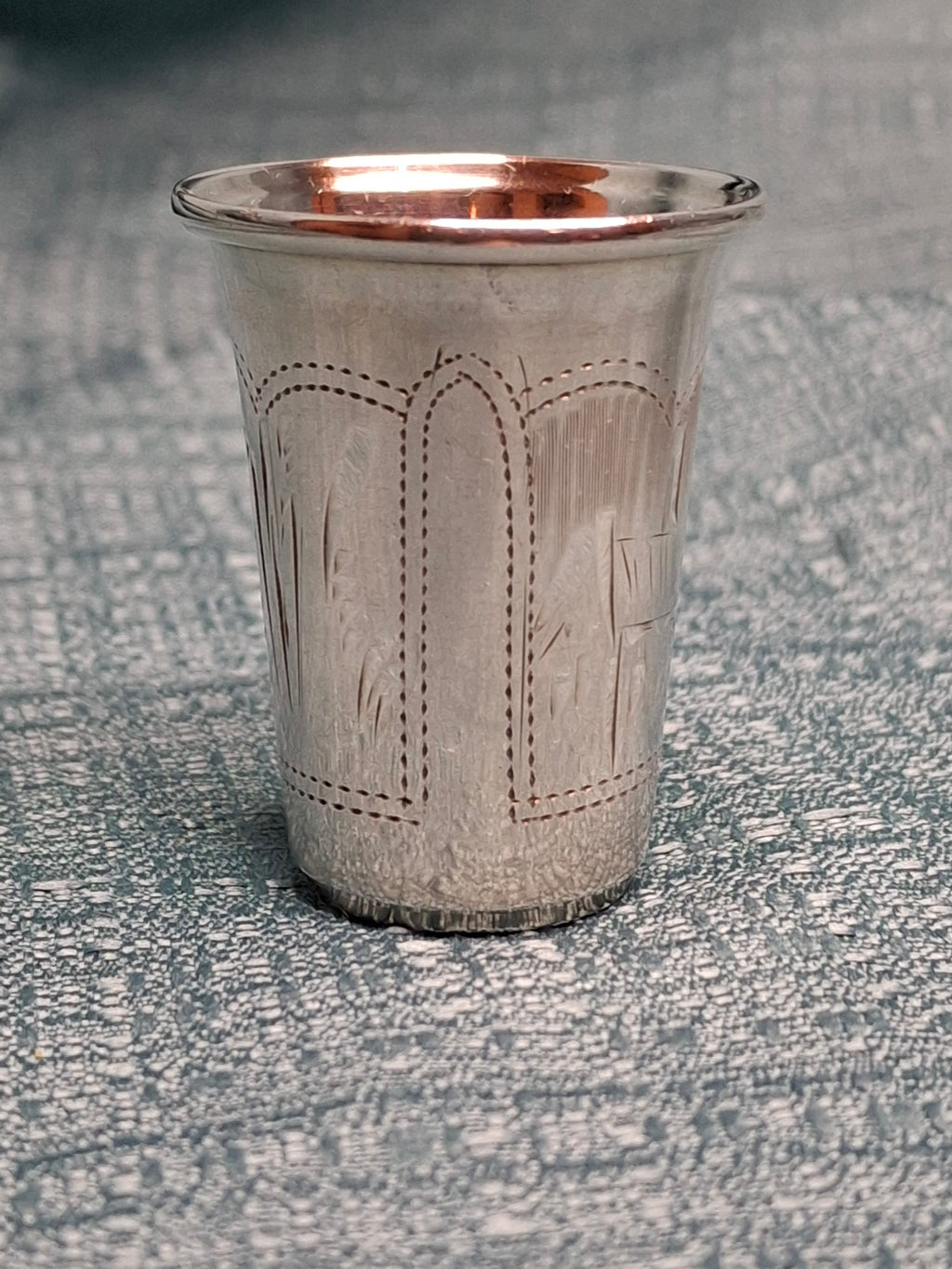 Lot of 3 Russian 84 Zolotnik Silver Kiddush Cups Israel Eseevich Zakhoder