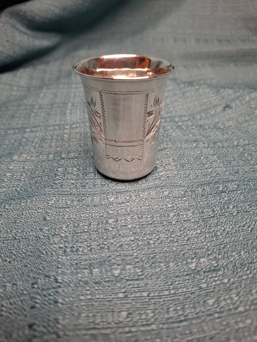 Russian Imperial 84 Zolotnik Silver Engraved Kiddush Cup, Moscow circa 1900
