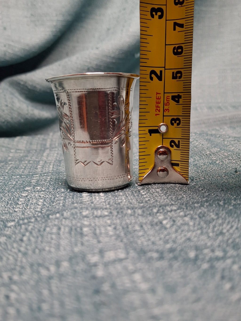 Russian Imperial 84 Zolotnik Silver Engraved Kiddush Cup, Moscow circa 1900