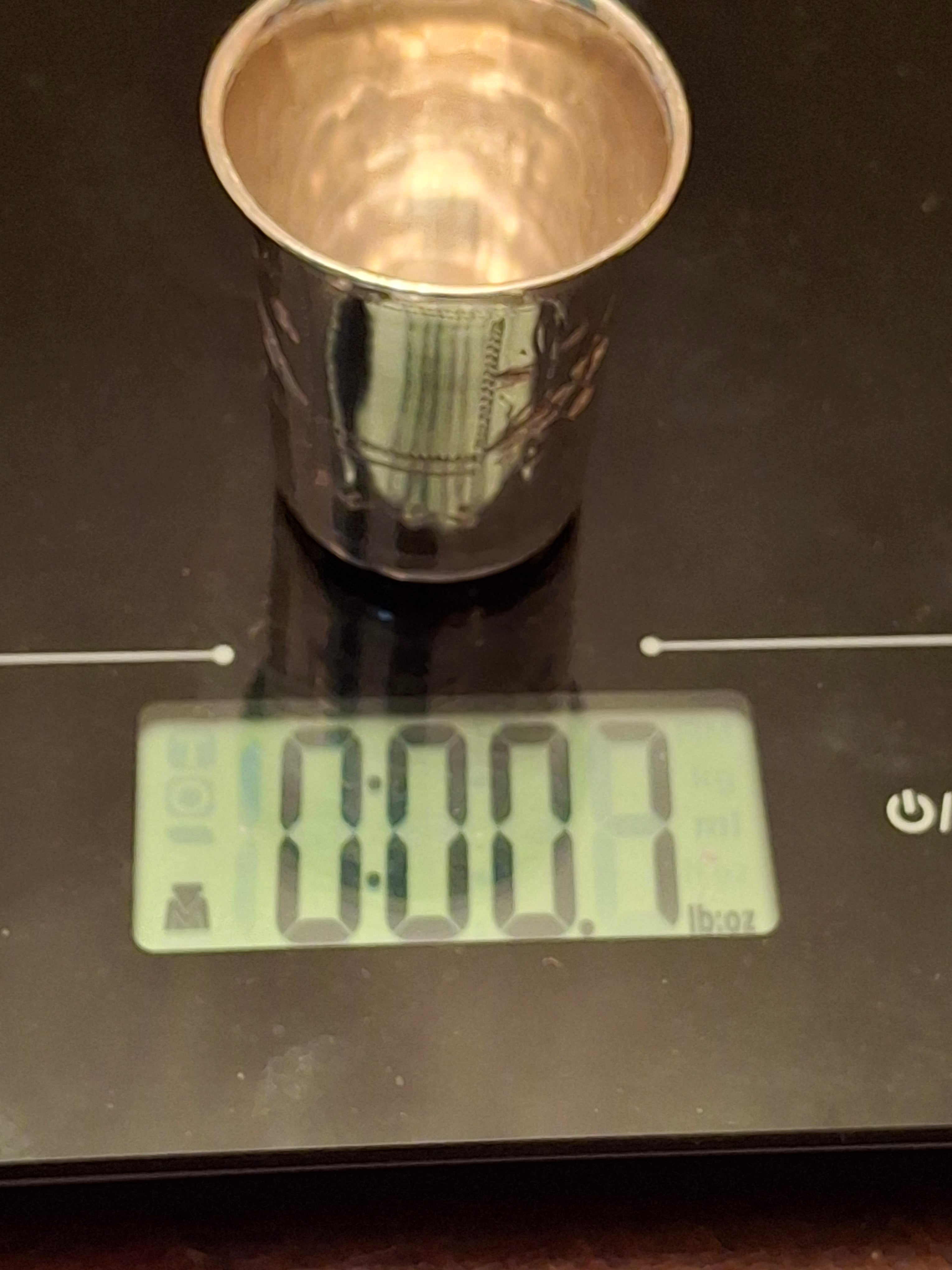 Russian Imperial 84 Zolotnik Silver Engraved Kiddush Cup, Moscow circa 1900