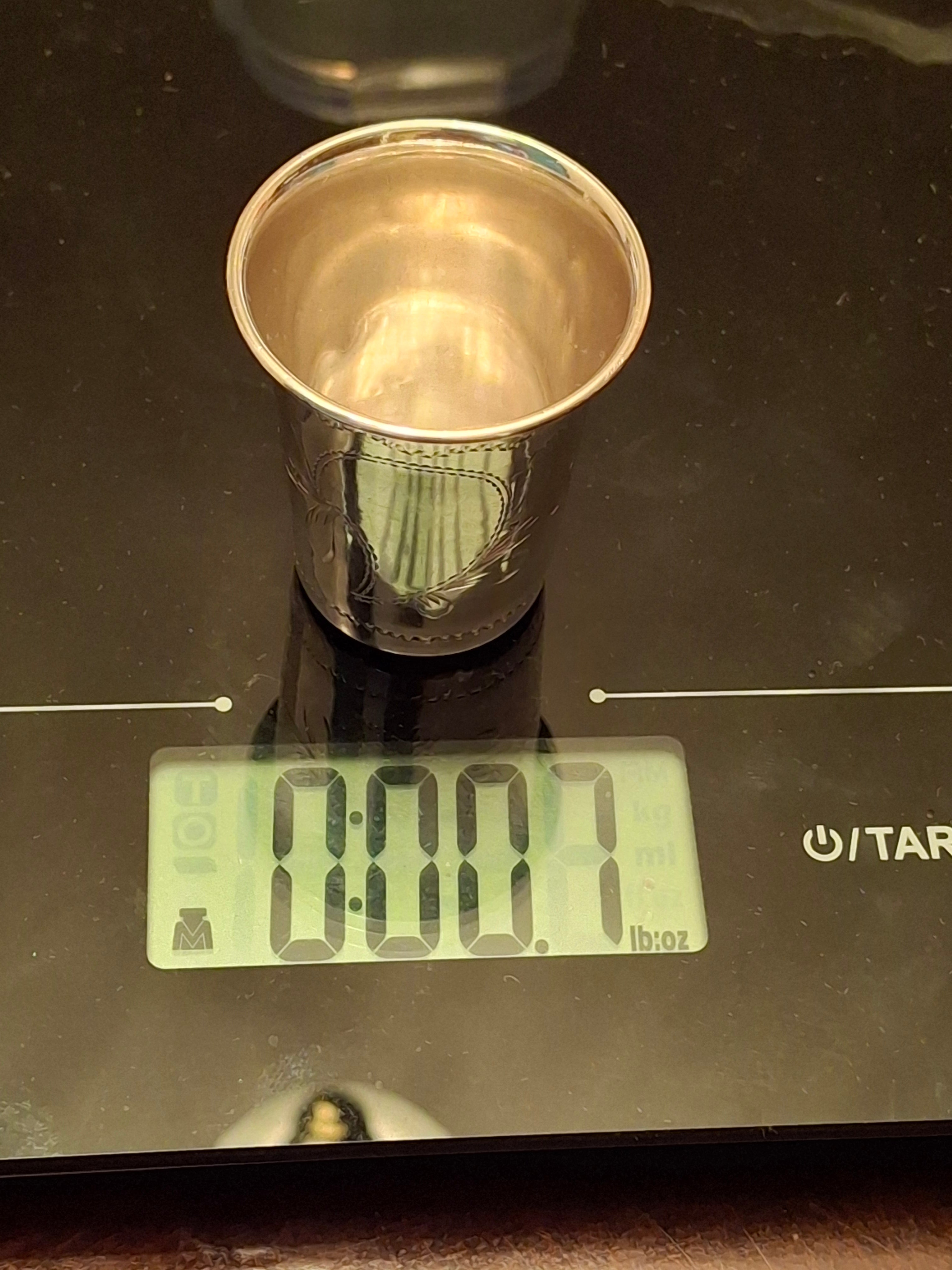 Antique Imperial Russian 84 Zolotnik Silver Kiddush Cup, Moscow, 1899-1908