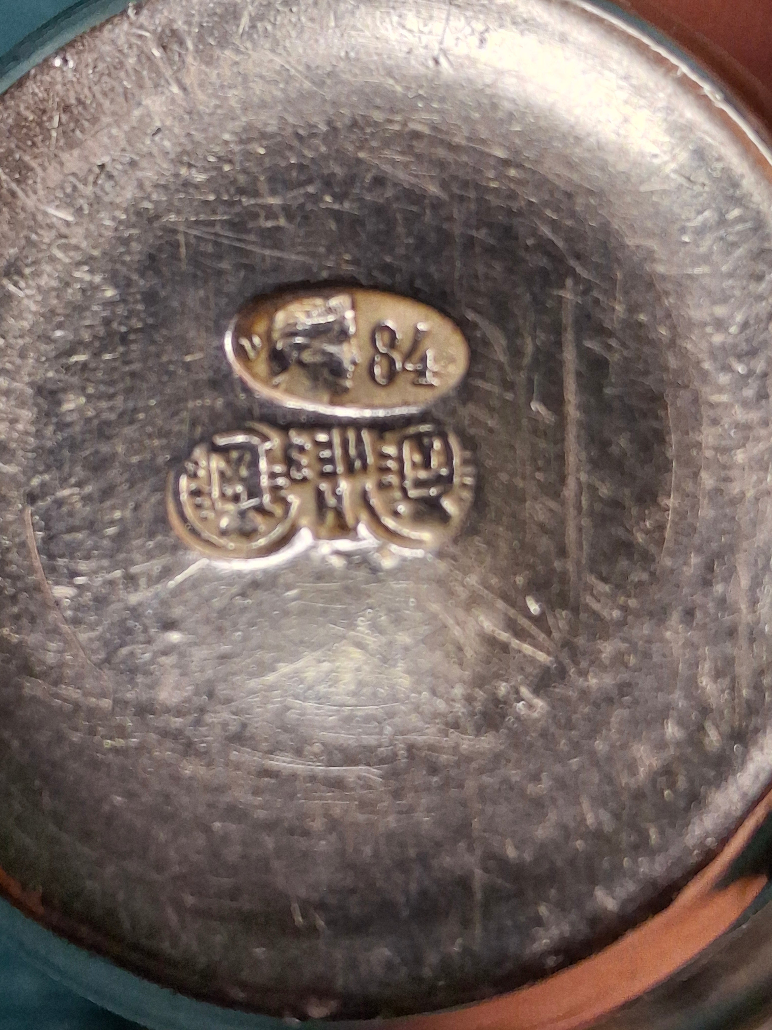 Lot of 3 Russian 84 Zolotnik Silver Kiddush Cups Israel Eseevich Zakhoder