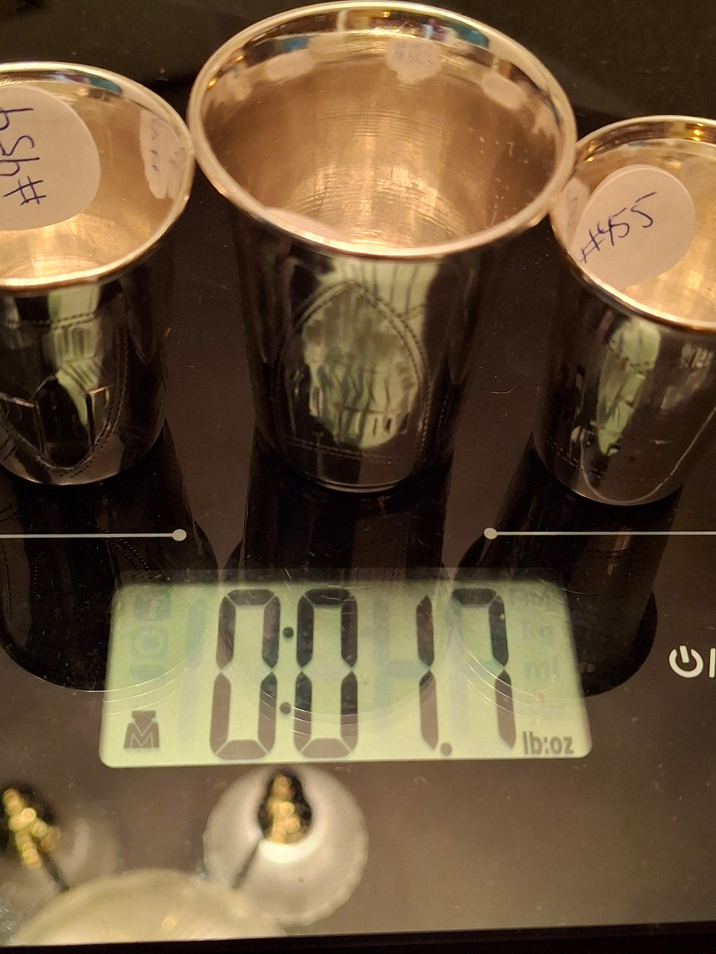 Lot of 3 Russian 84 Zolotnik Silver Kiddush Cups Israel Eseevich Zakhoder