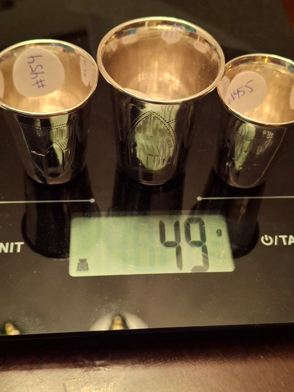 Lot of 3 Russian 84 Zolotnik Silver Kiddush Cups Israel Eseevich Zakhoder