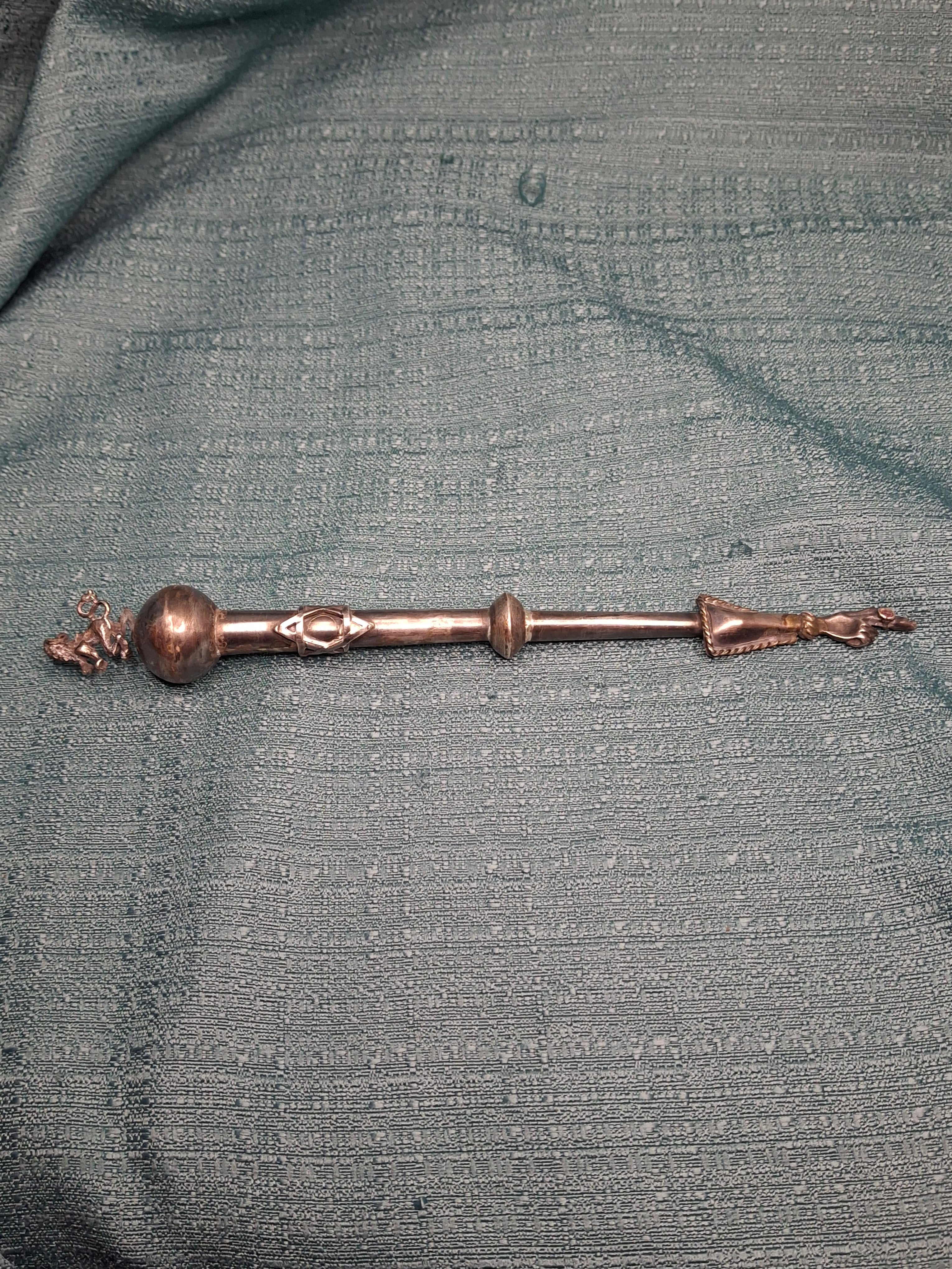 Antique 19thC Russian Silver 84 Torah Pointer Yad Lion of Judah Star of David 23g