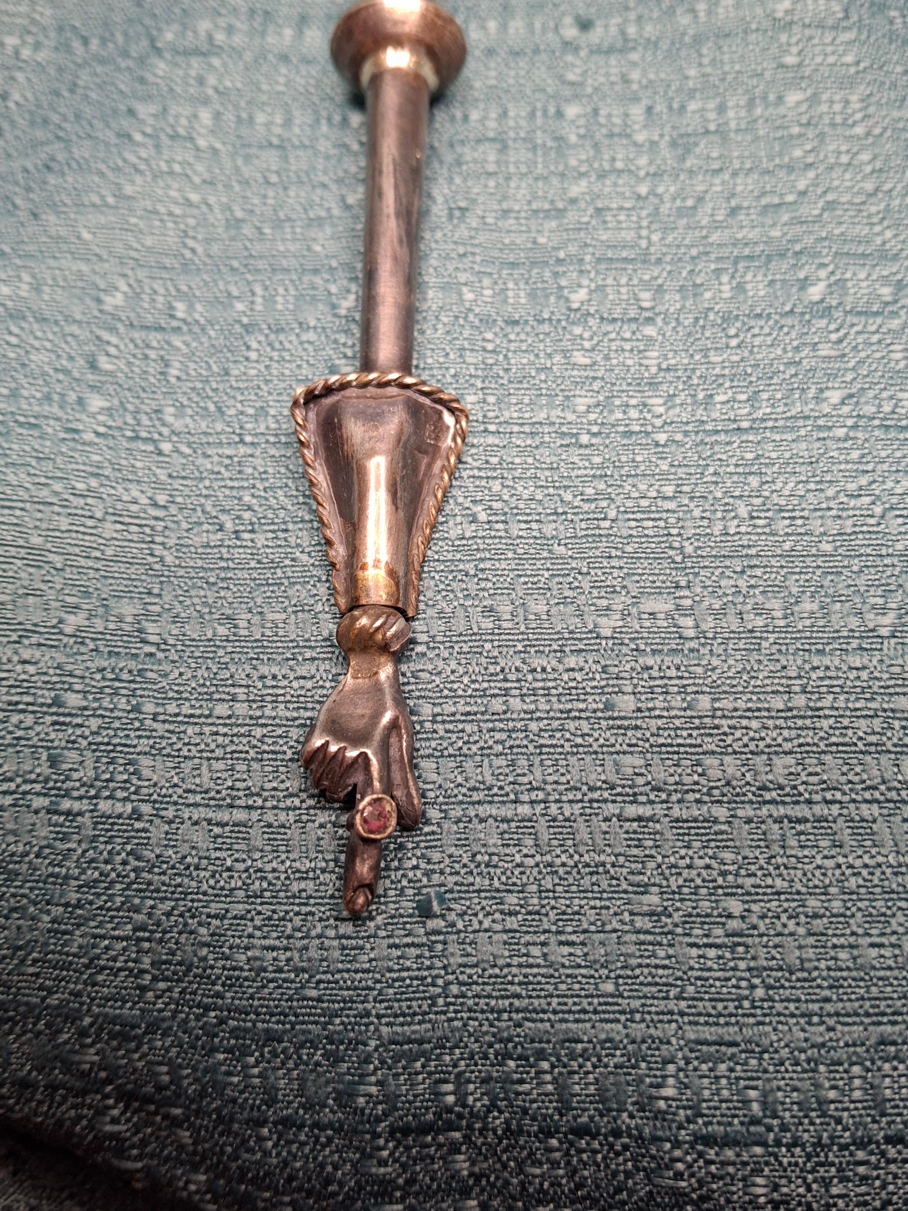 Antique 19thC Russian Silver 84 Torah Pointer Yad Lion of Judah Star of David 23g