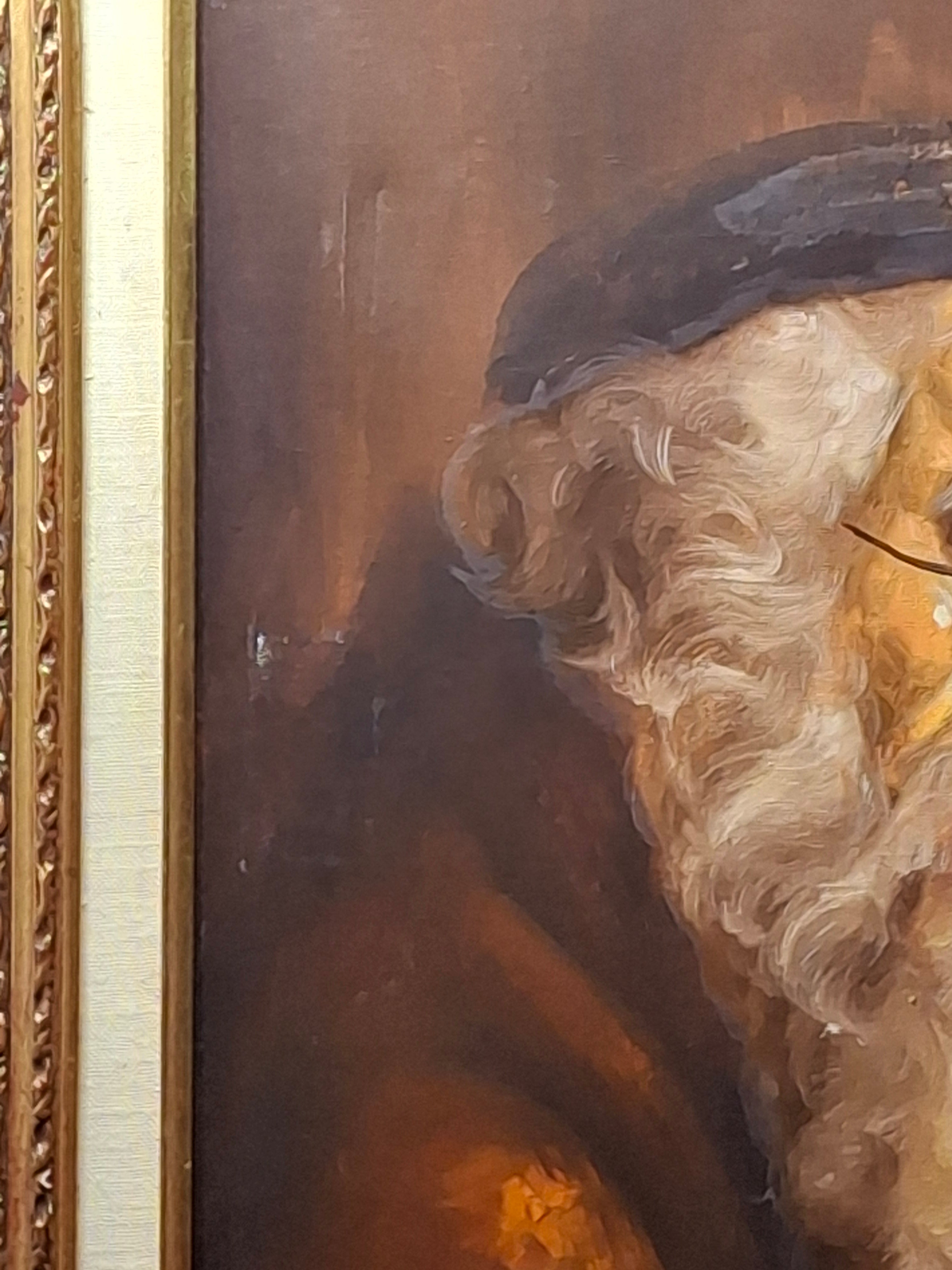 Vintage David Pelbam Oil Painting "The Scholar" Rabbi Writing with Quill Portrait Signed Framed 24x28
