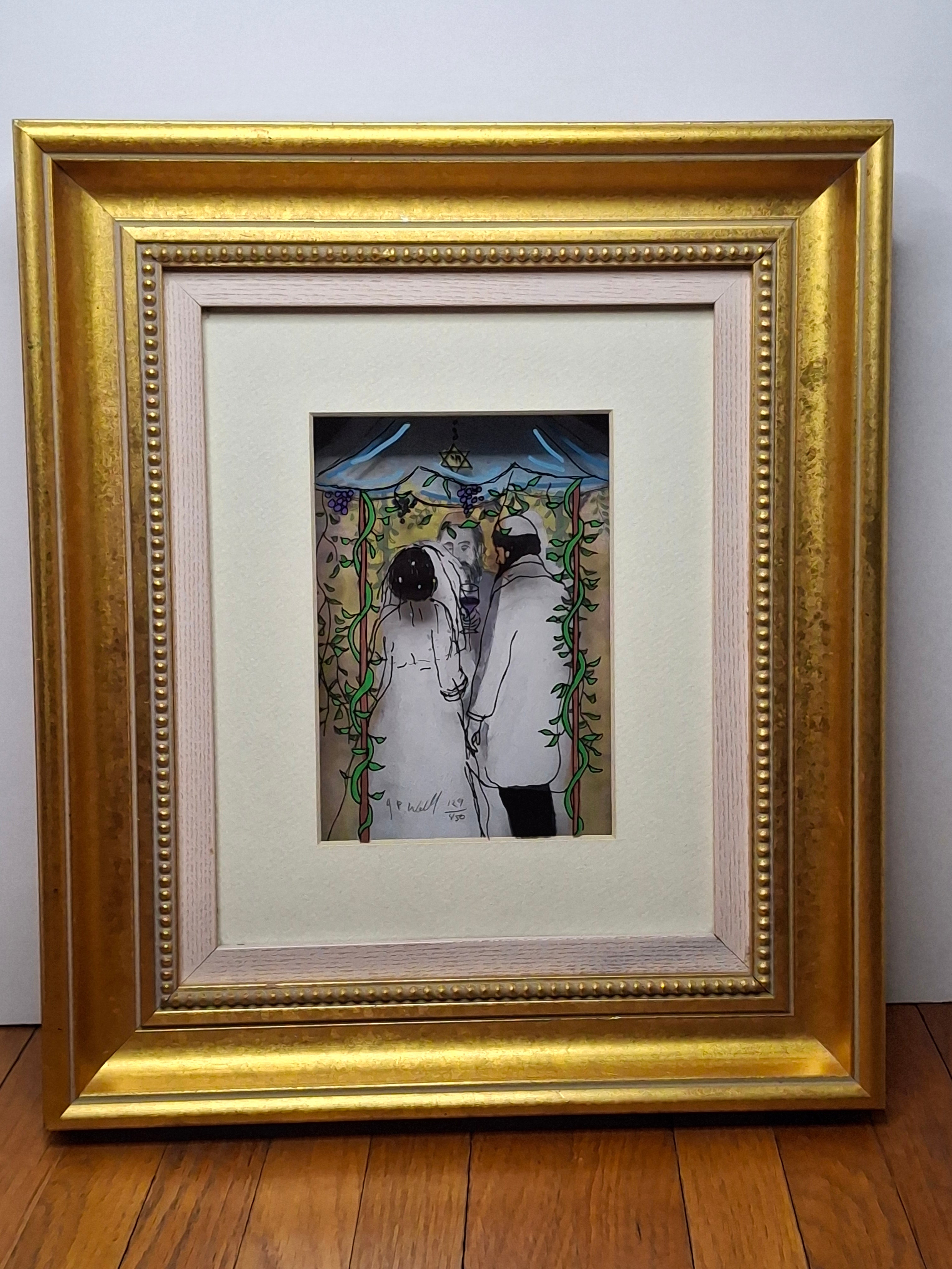 Jean-Pierre Weill "Chuppah" Signed Limited Edition 3D Vitreograph 129/450 Framed Jewish Wedding Scene with COA