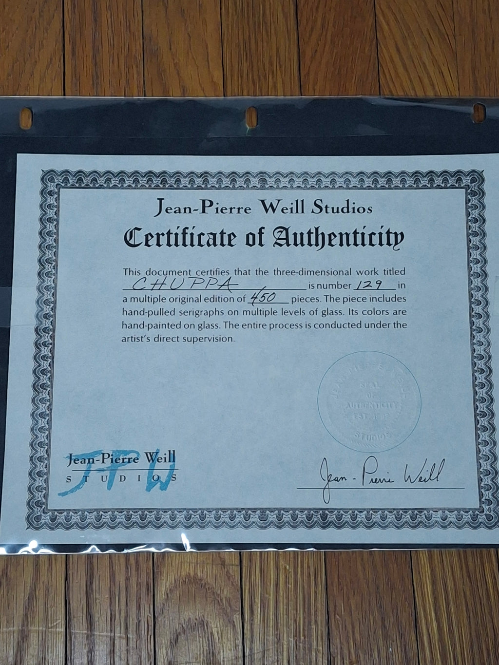 Jean-Pierre Weill "Chuppah" Signed Limited Edition 3D Vitreograph 129/450 Framed Jewish Wedding Scene with COA