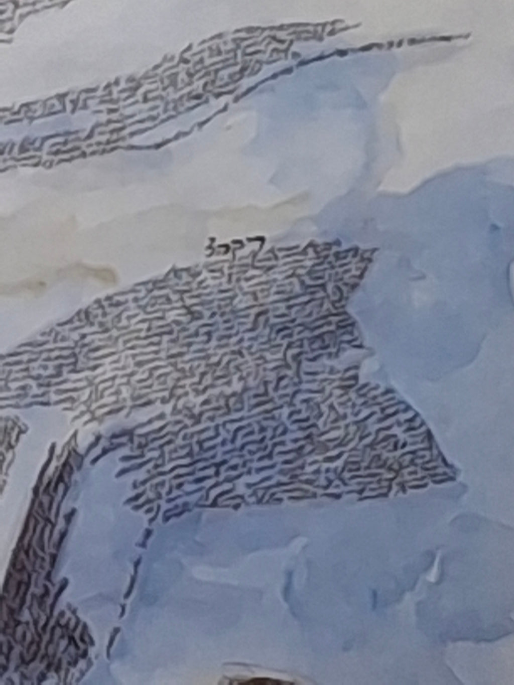 Leon Azoulay Signed Limited Edition Lithograph (125/500) "Parting of the Red Sea" Micro-Calligraphy Judaica Artwork Framed