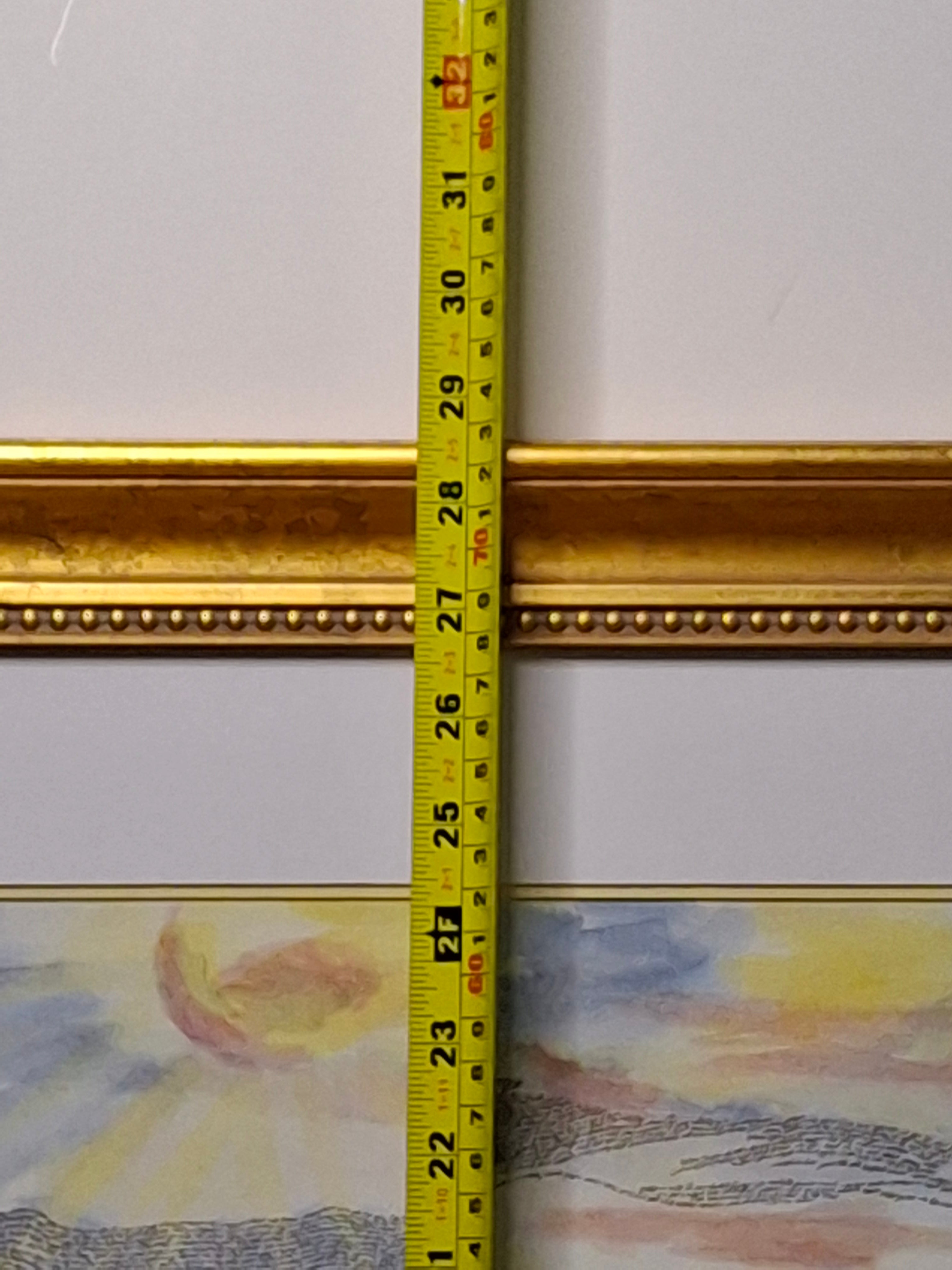 Leon Azoulay Signed Limited Edition Lithograph (125/500) "Parting of the Red Sea" Micro-Calligraphy Judaica Artwork Framed