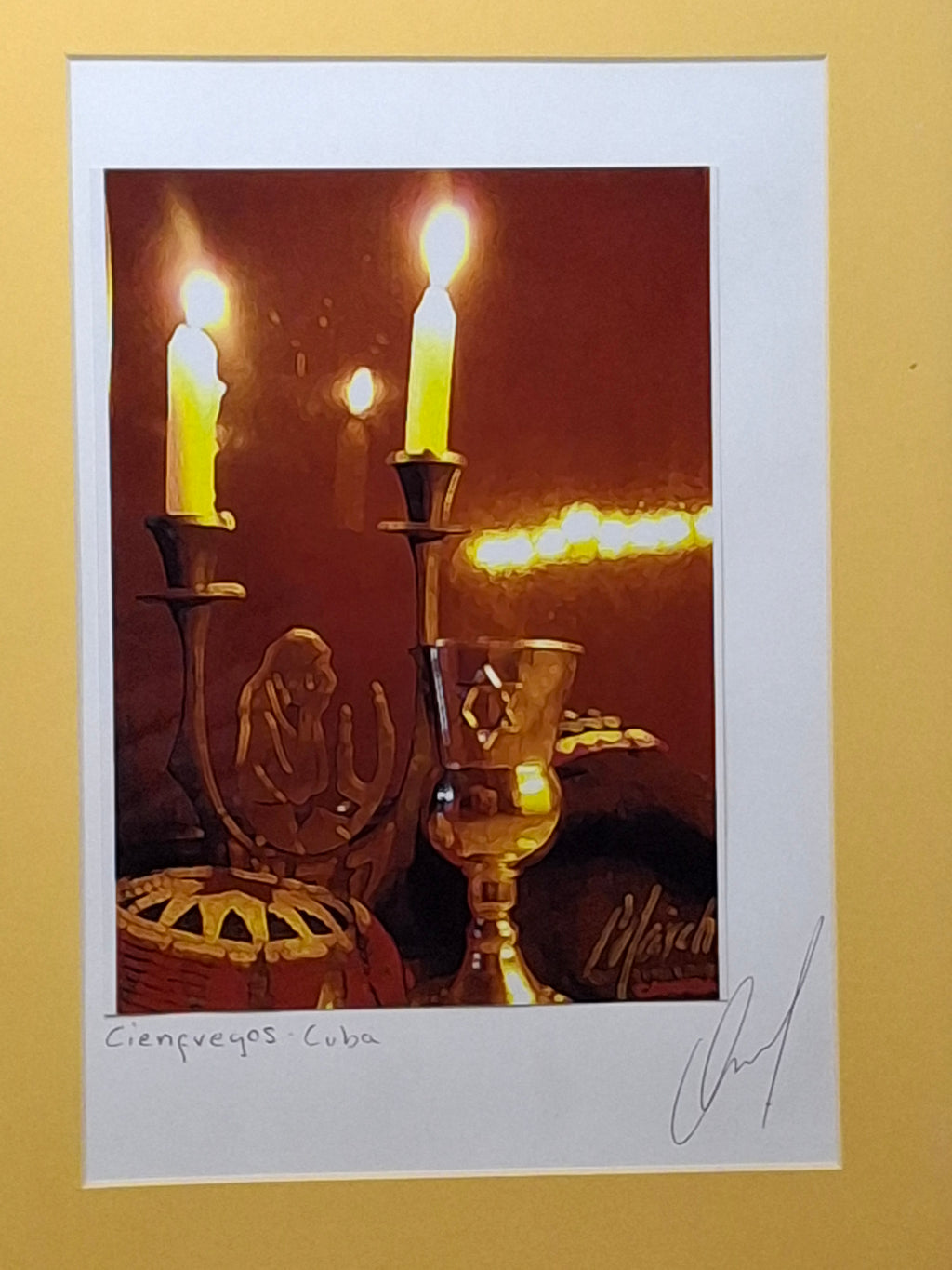 Humberto Mayol Signed Diptych: Jewish Cuba Cienfuegos Ritual Photography - Framed