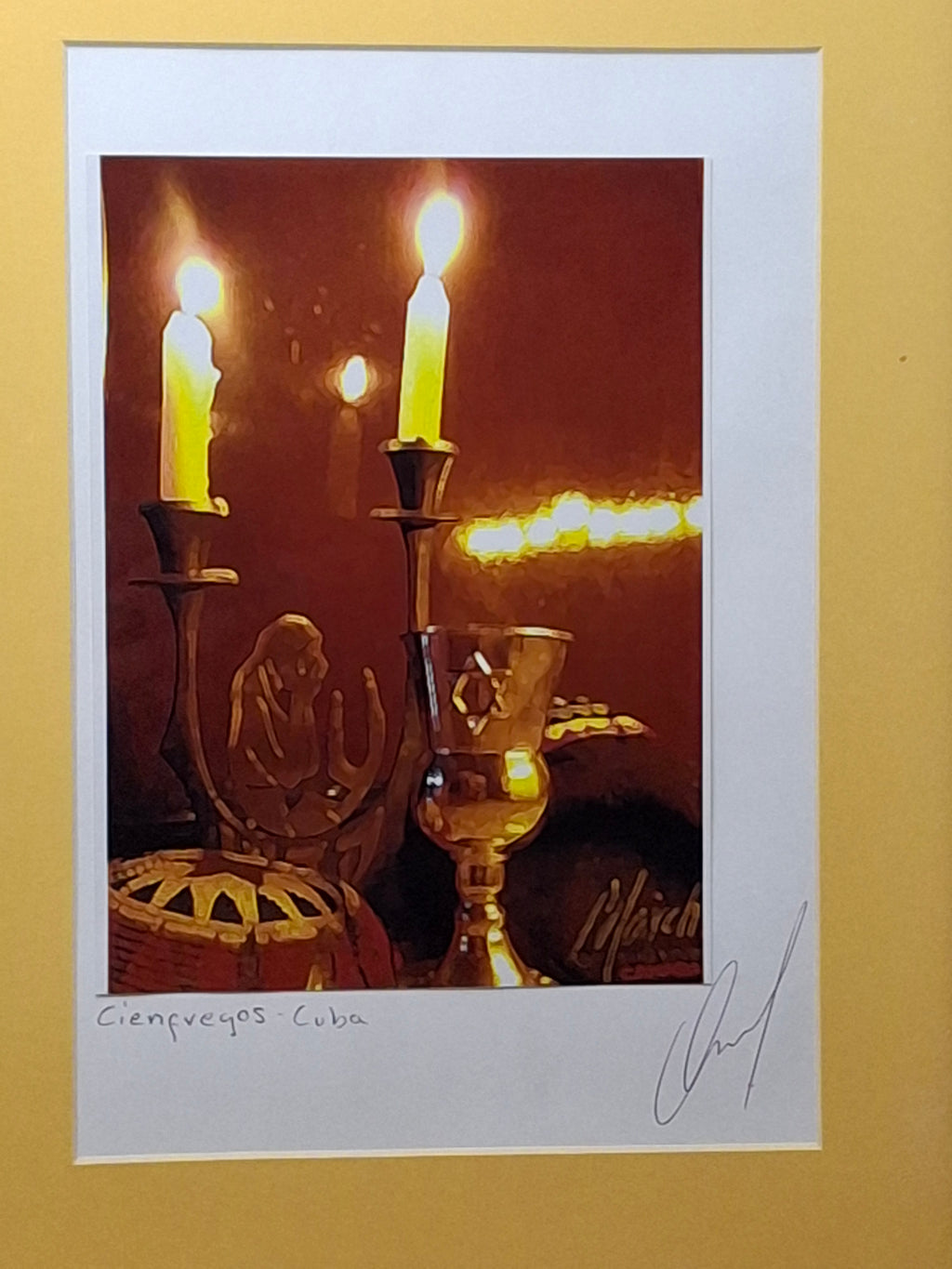 Humberto Mayol Signed Diptych: Jewish Cuba Cienfuegos Ritual Photography - Framed