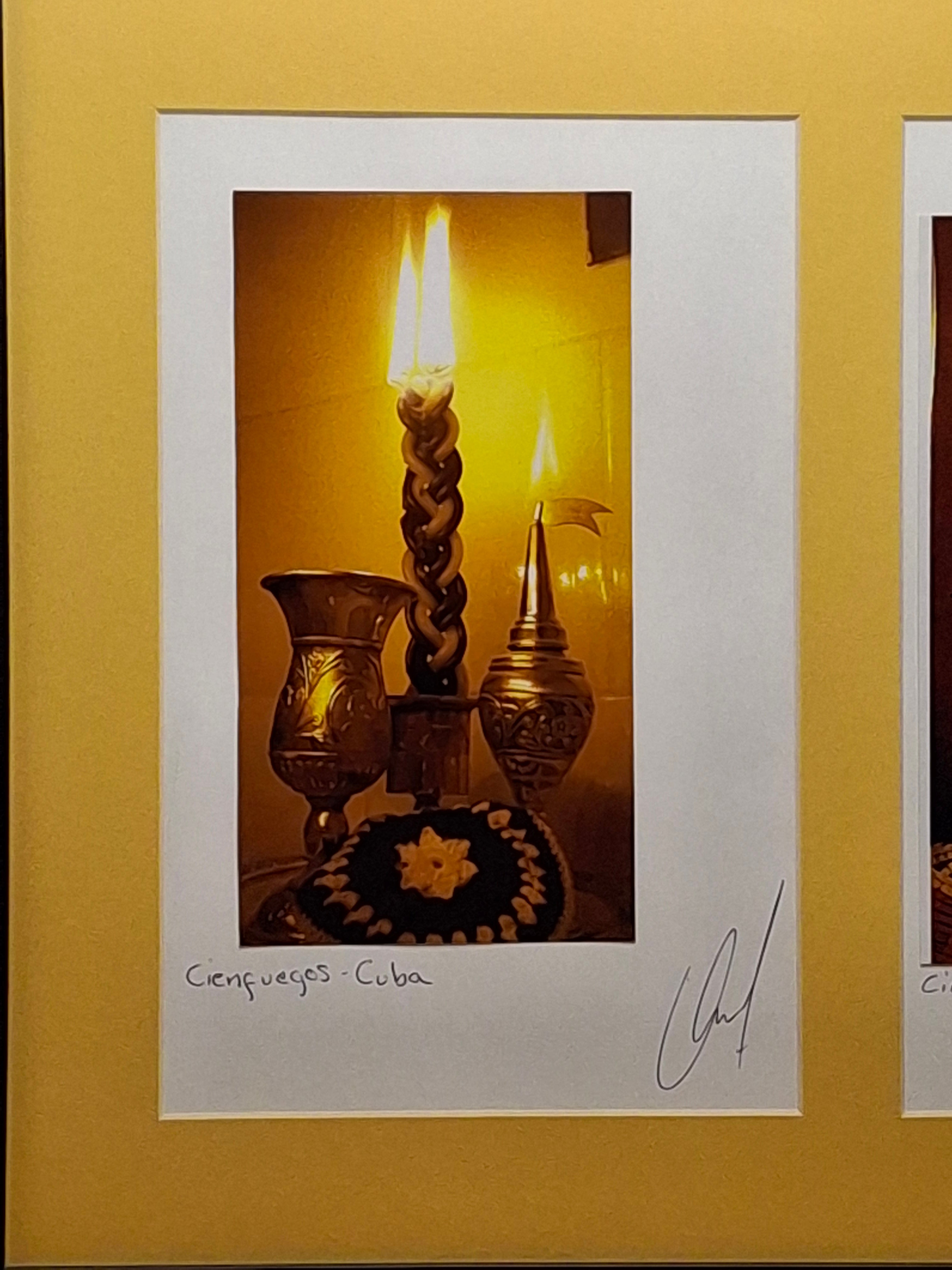 Humberto Mayol Signed Diptych: Jewish Cuba Cienfuegos Ritual Photography - Framed