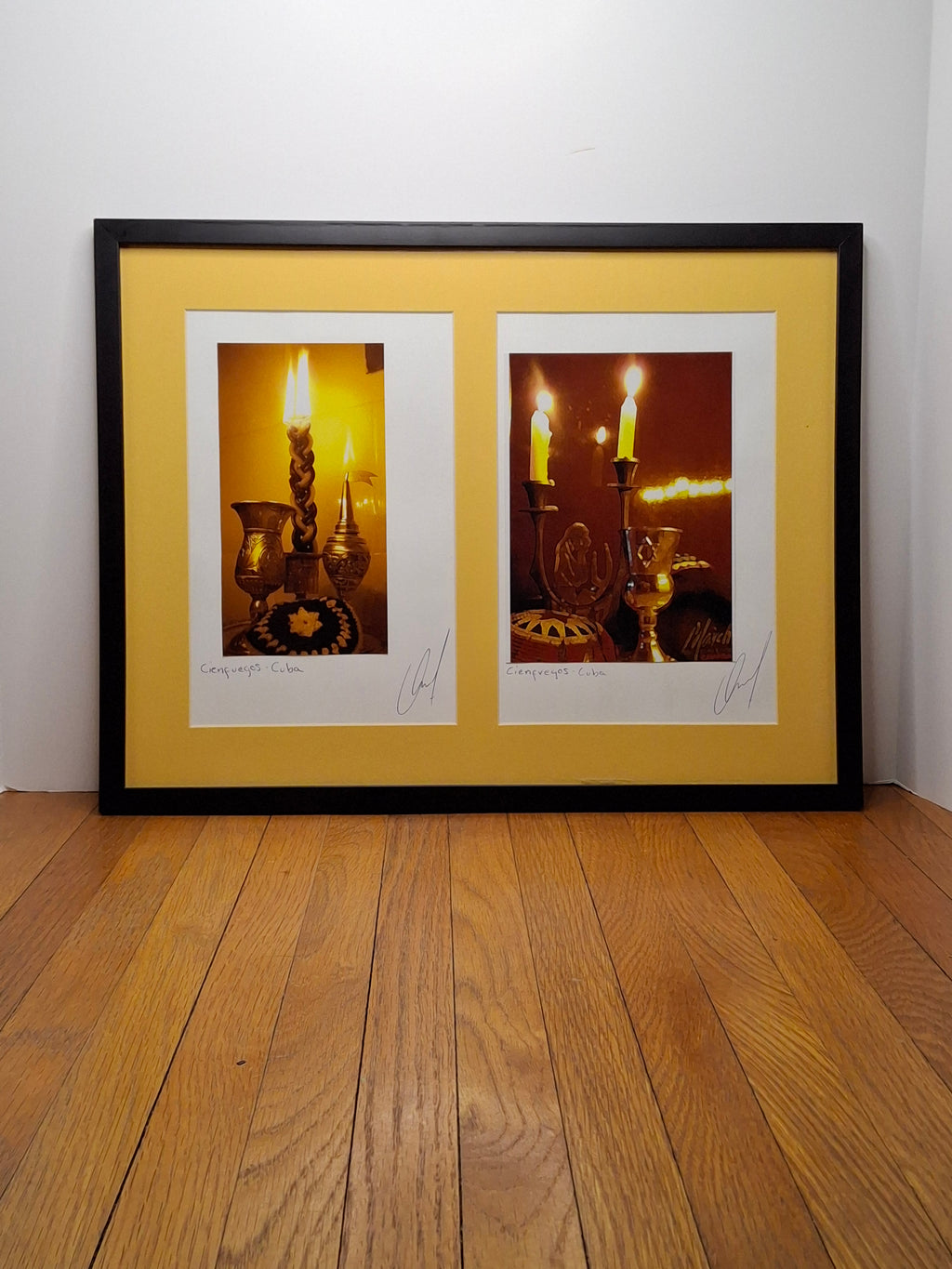 Humberto Mayol Signed Diptych: Jewish Cuba Cienfuegos Ritual Photography - Framed