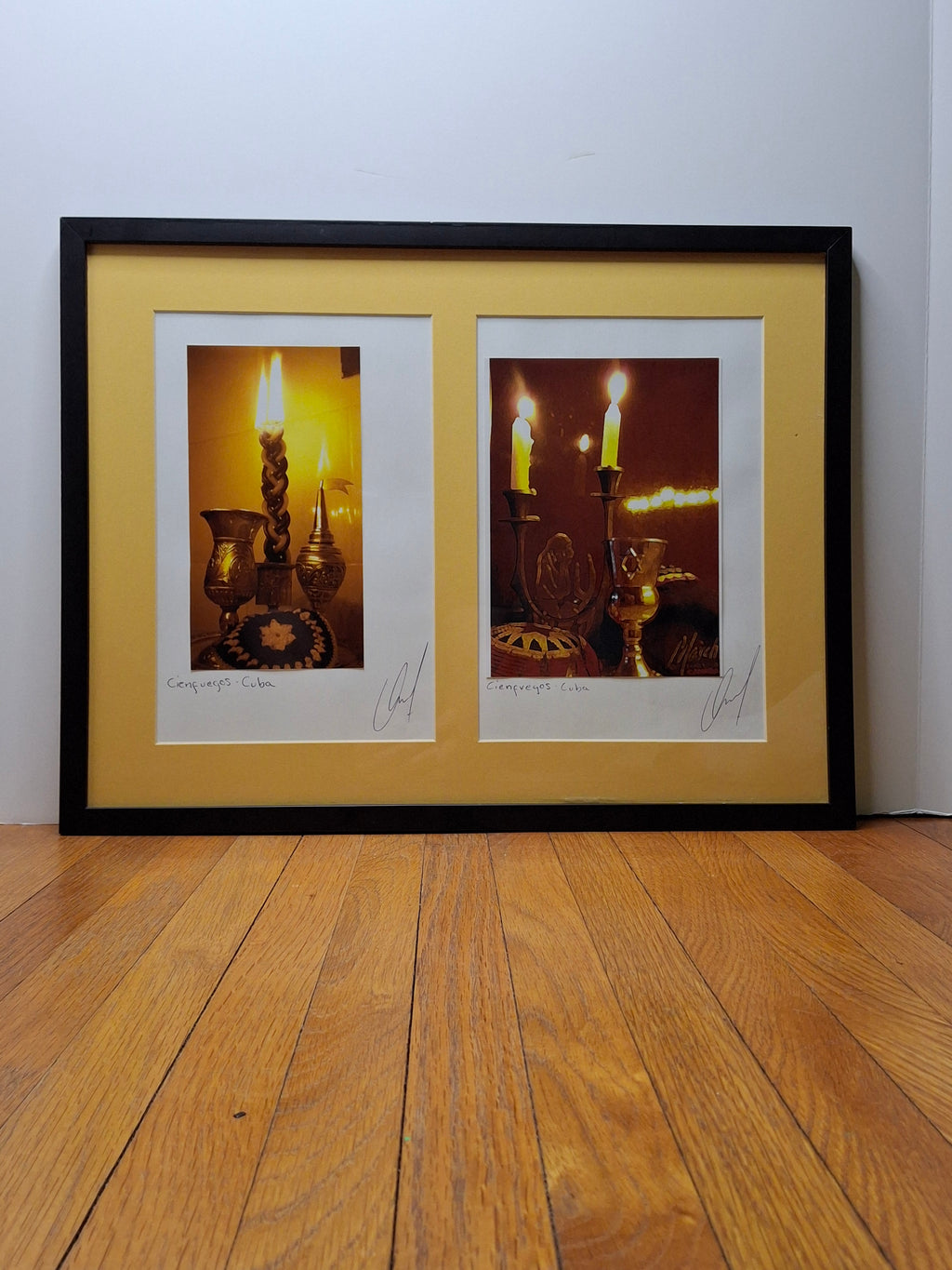 Humberto Mayol Signed Diptych: Jewish Cuba Cienfuegos Ritual Photography - Framed