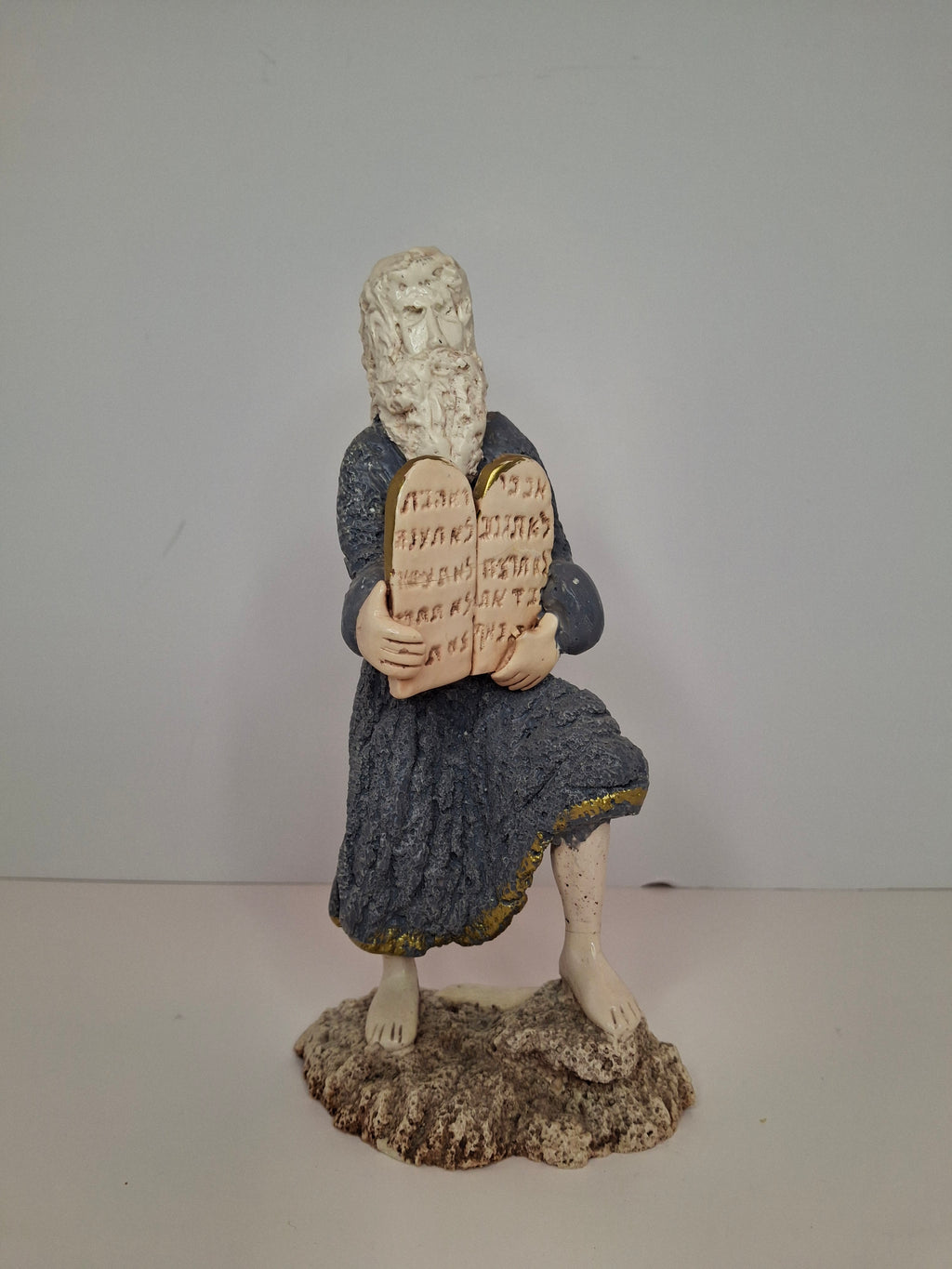 Israeli MCM Moses Ten Commandments Sculpture Signed Alkalay