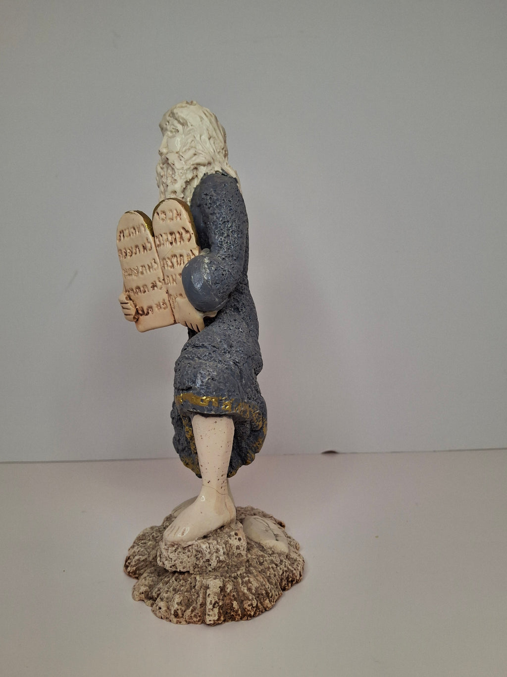 Israeli MCM Moses Ten Commandments Sculpture Signed Alkalay