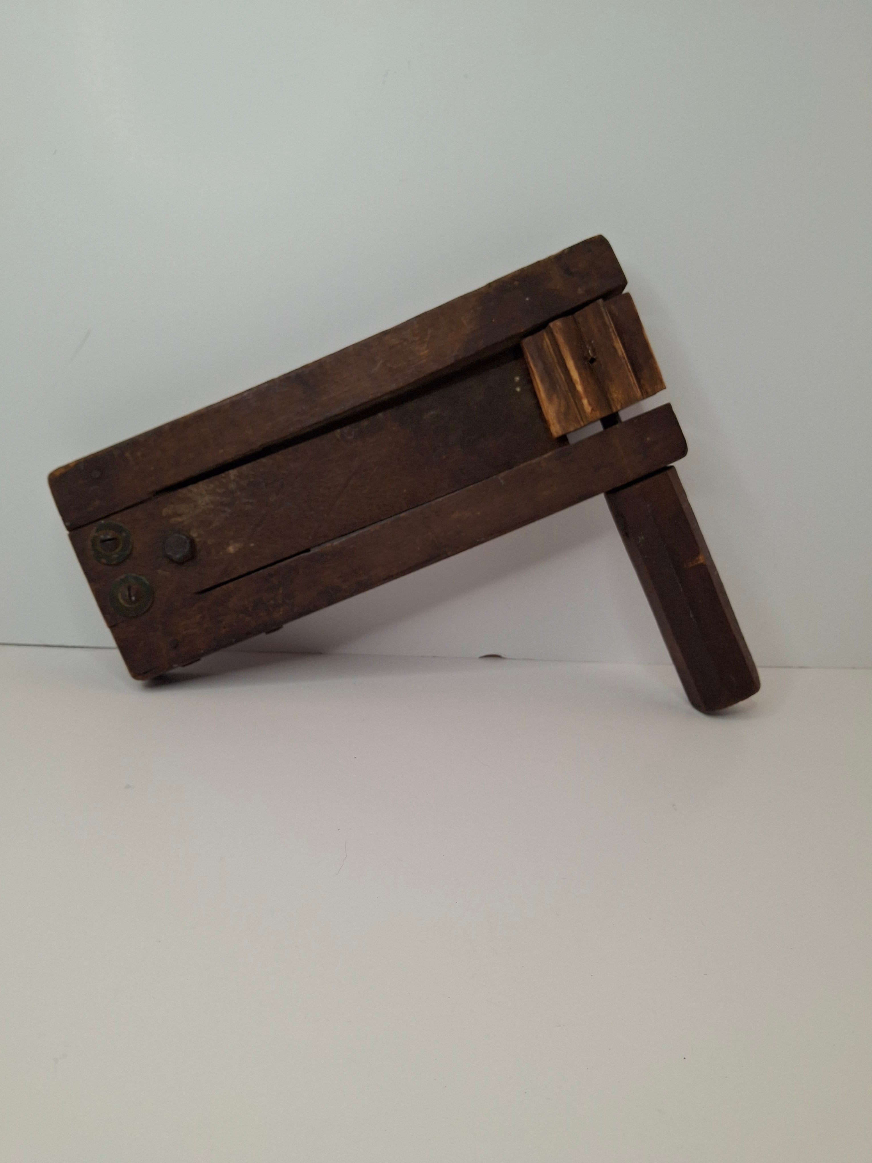 Vintage Grogger or WWI / WWII British ARP Wooden Gas Rattle Noisemaker - Air Raid Alarm, Circa 1914-1945