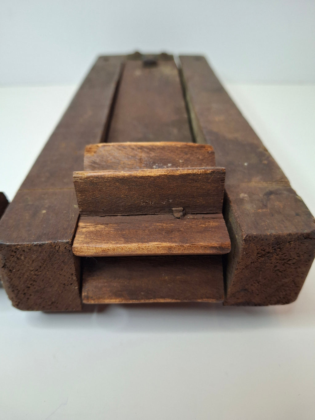 Antique WWII British ARP Gas Alarm Ratchet Clacker - Oak & Iron Air Raid Warden Signal - 11" Grogger