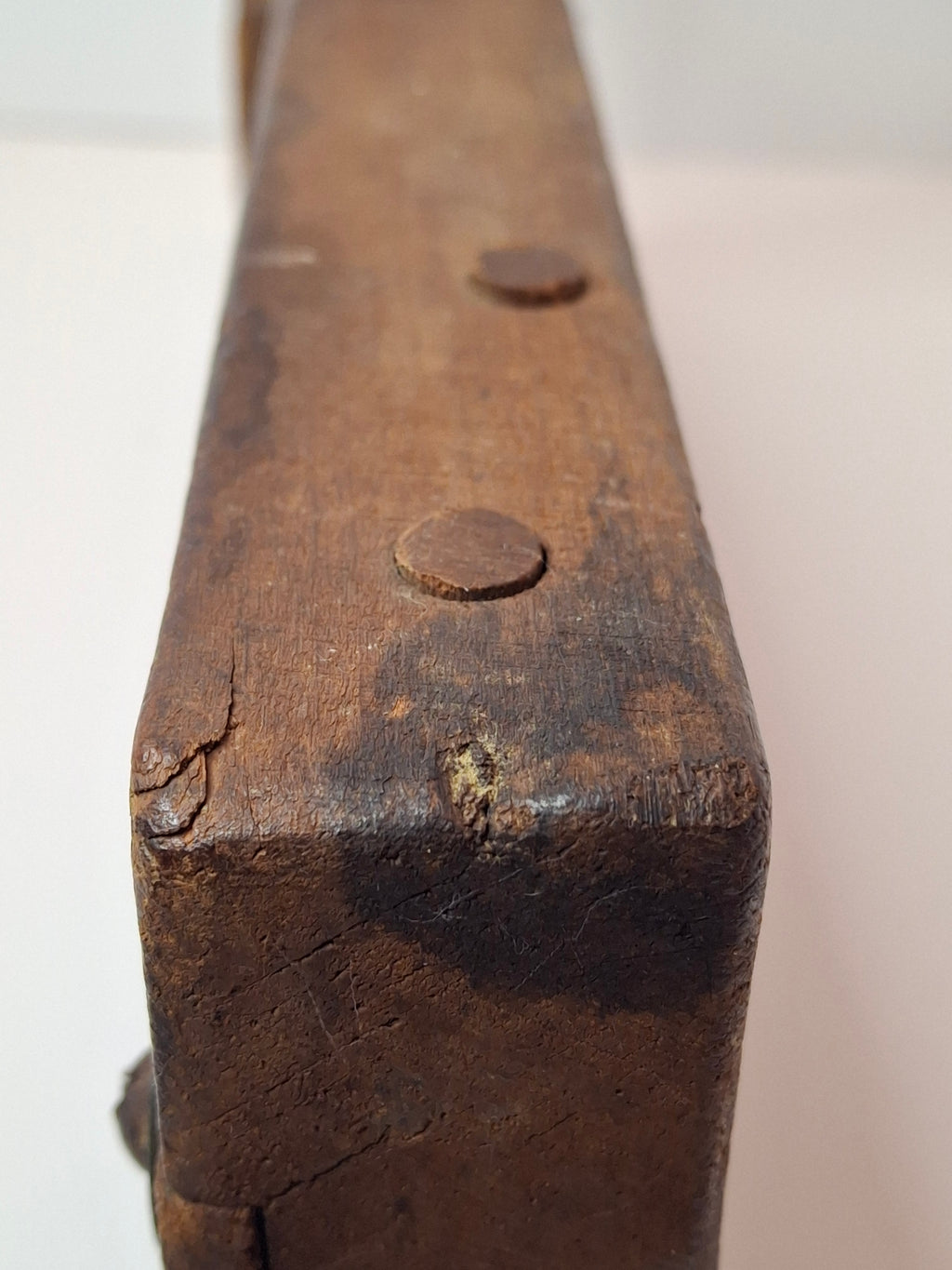 Antique WWII British ARP Gas Alarm Ratchet Clacker - Oak & Iron Air Raid Warden Signal - 11" Grogger